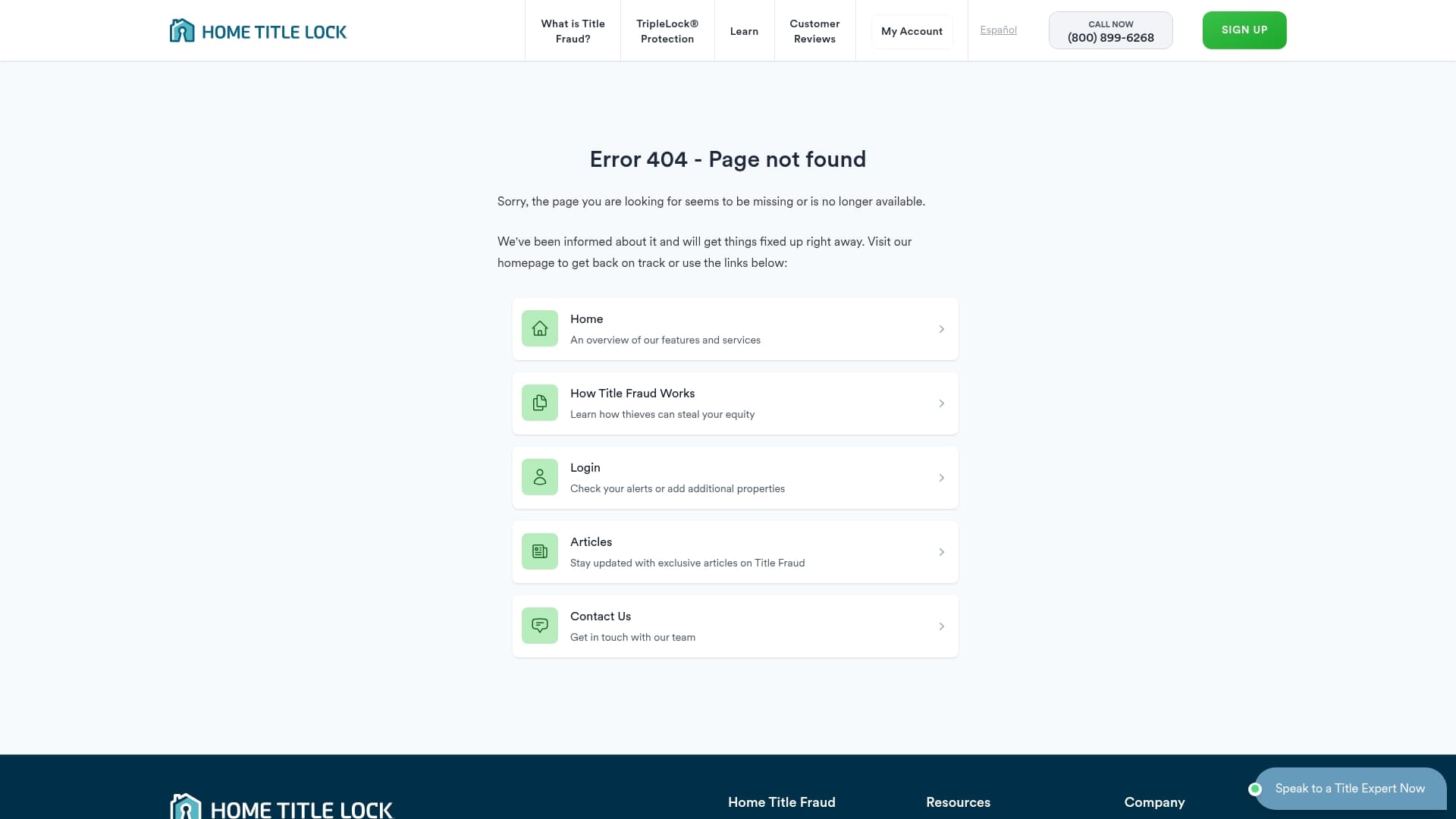 Home Title Lock sponsor landing page advertised on Bannon`s War Room