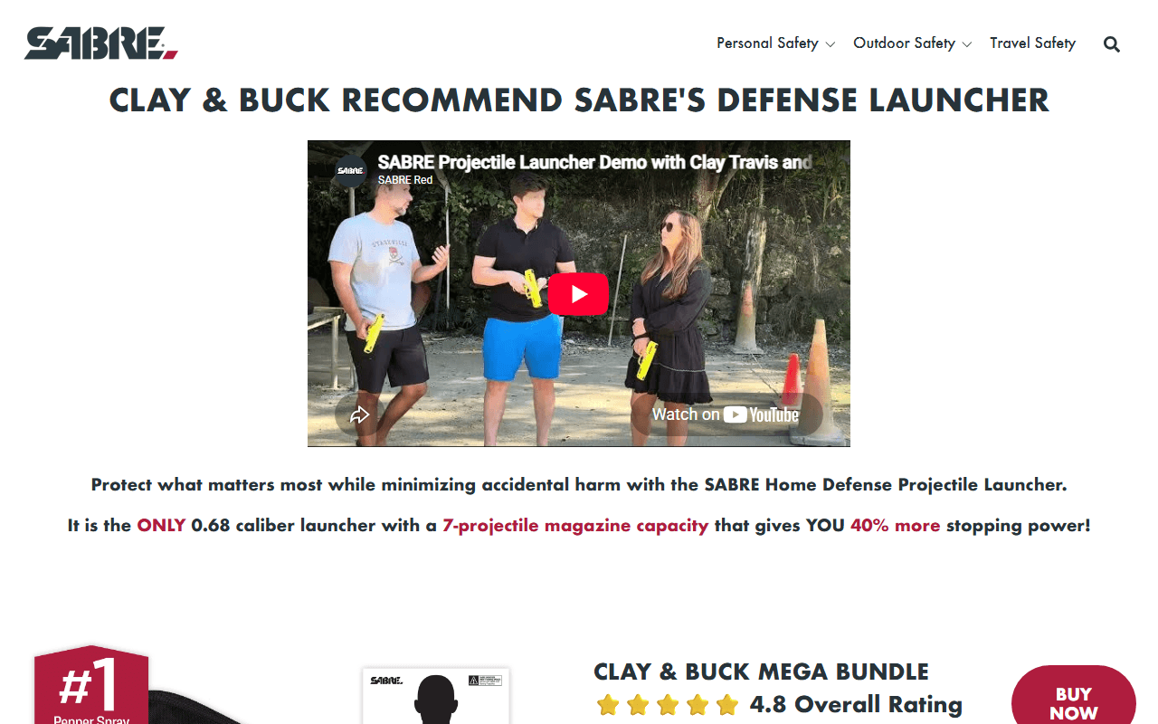Sabre sponsor landing page advertised on The Clay Travis and Buck Sexton Show