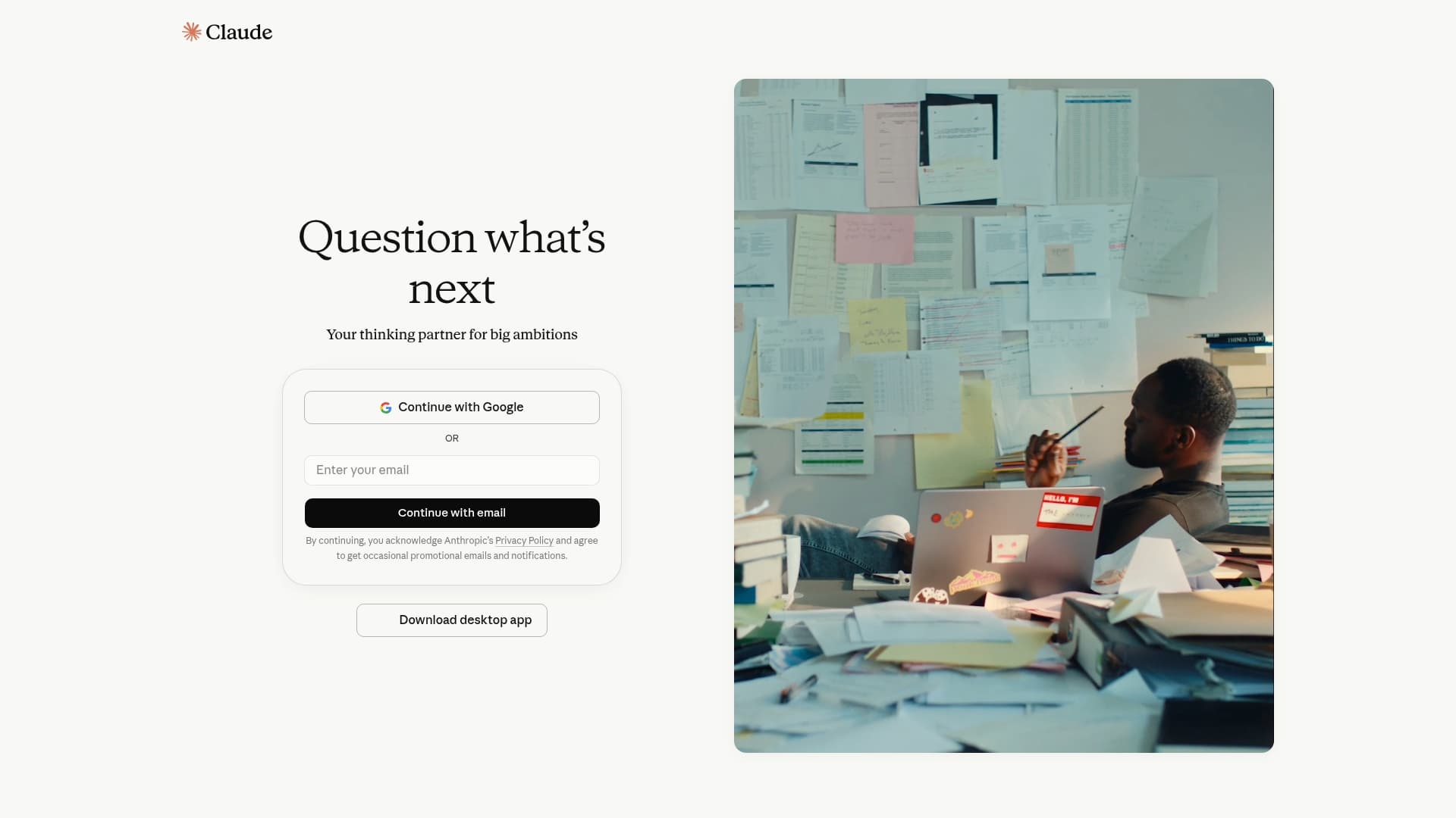 Anthropic sponsor landing page advertised on How I Built This with Guy Raz