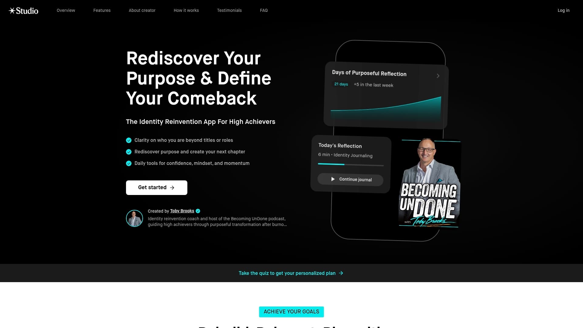 Science of the Comeback sponsor landing page advertised on Becoming UnDone with Toby Brooks