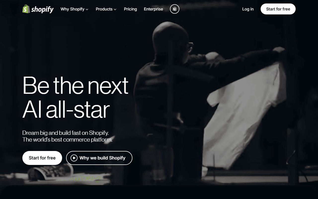 Shopify sponsor landing page advertised on Young and Profiting with Hala Taha