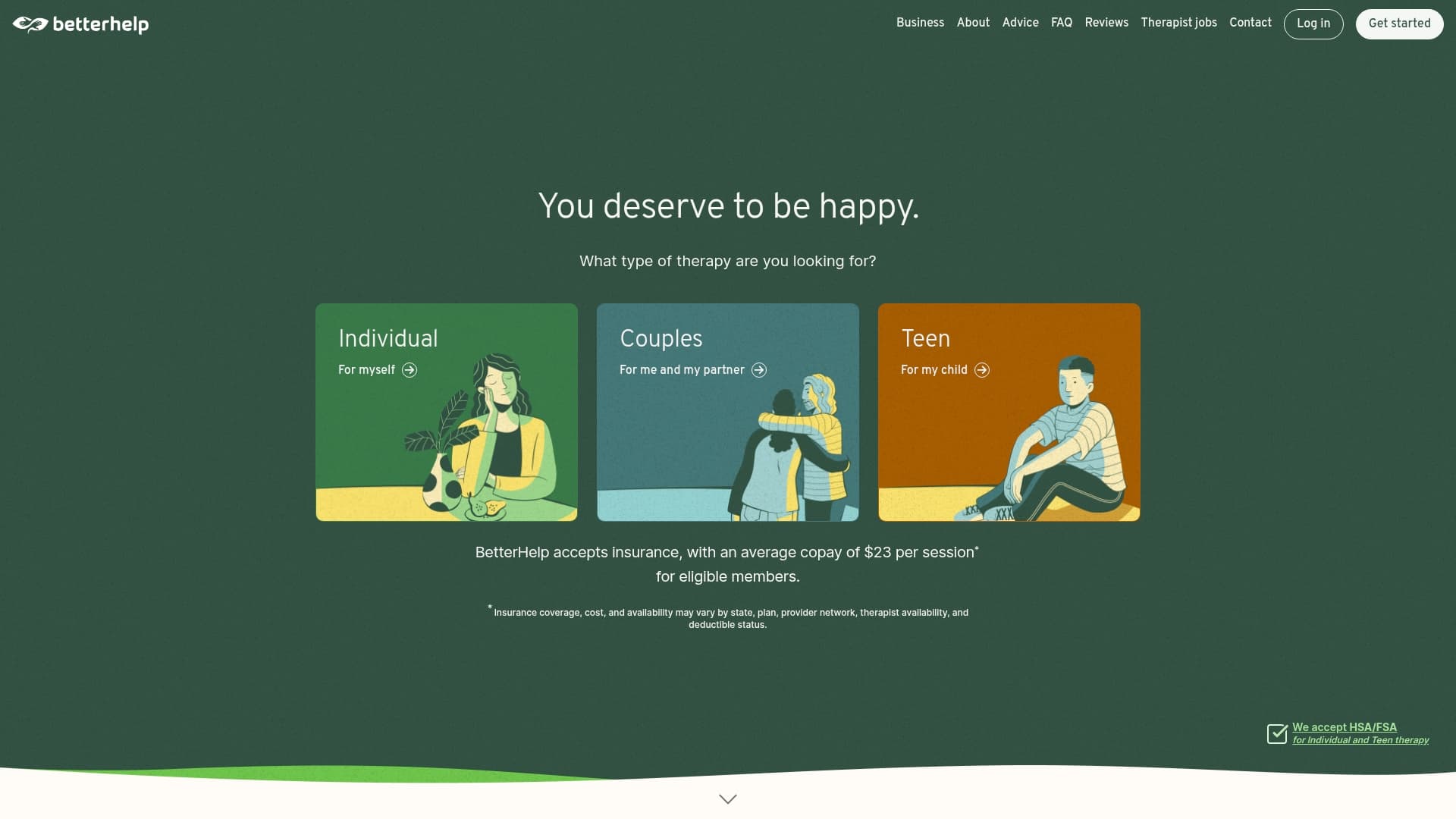 BetterHelp sponsor landing page advertised on The Bald and the Beautiful with Trixie and Katya