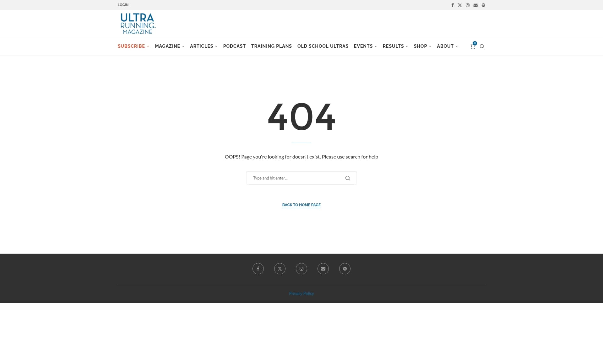 Ultra Running sponsor landing page advertised on Morning Brew Daily