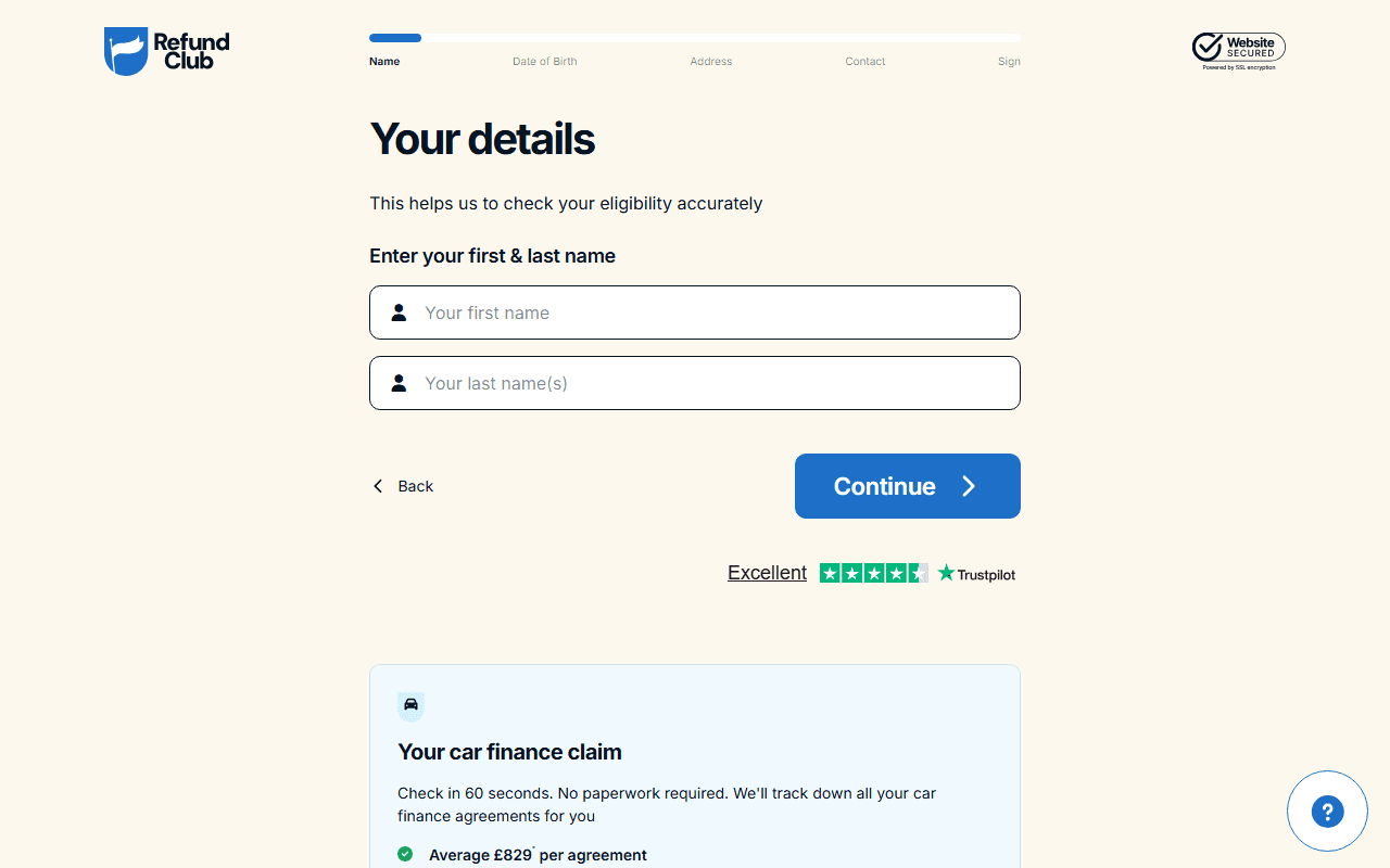Refund Club sponsor landing page advertised on We Have Ways of Making You Talk