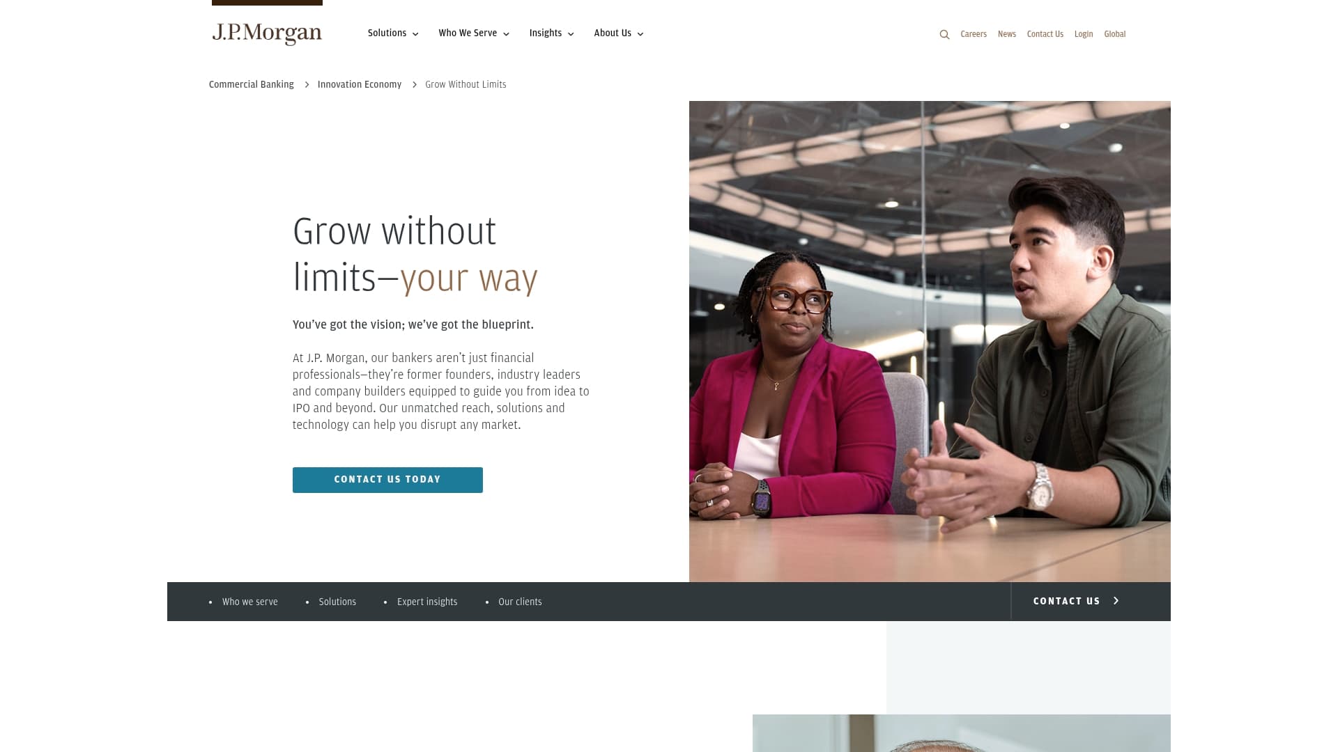 JPMorgan sponsor landing page advertised on The Twenty Minute VC (20VC): Venture Capital | Startup Funding | The Pitch