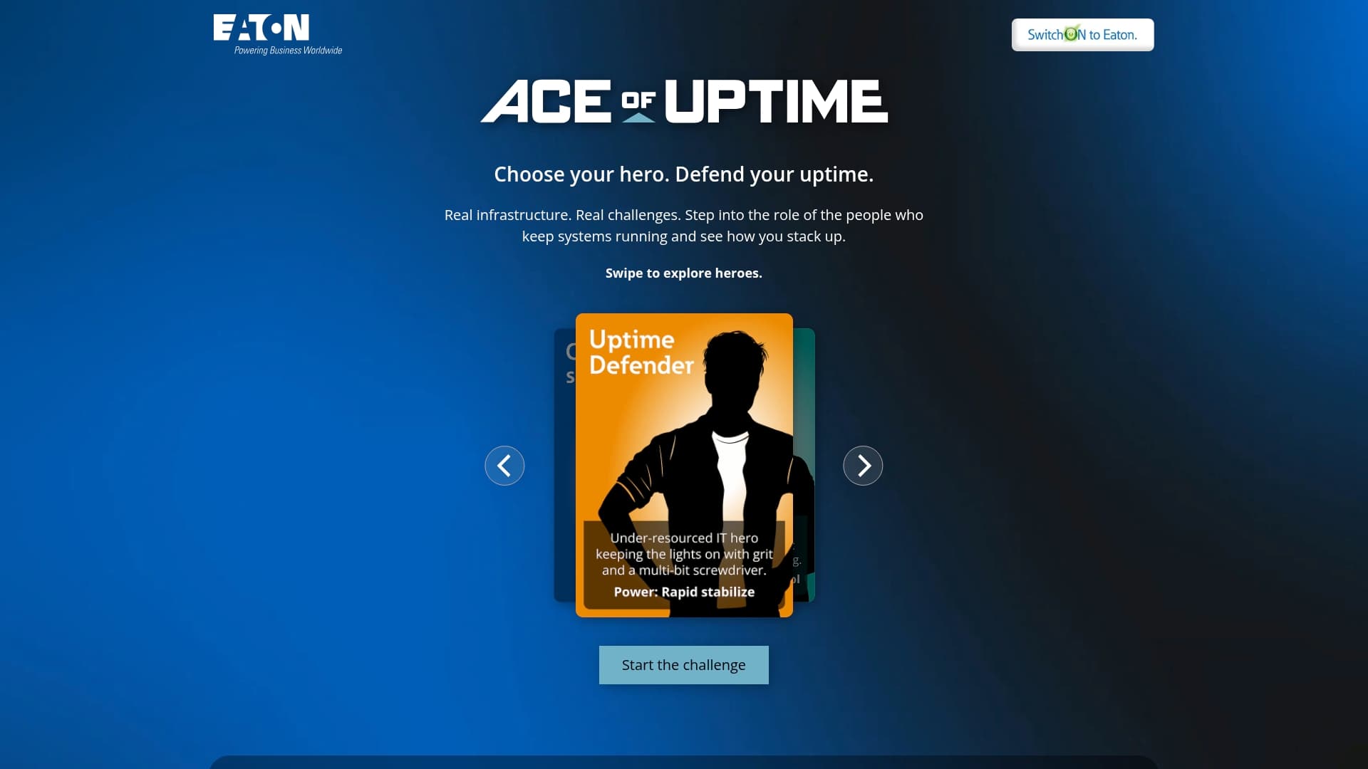 Eaton sponsor landing page advertised on Techmeme Ride Home