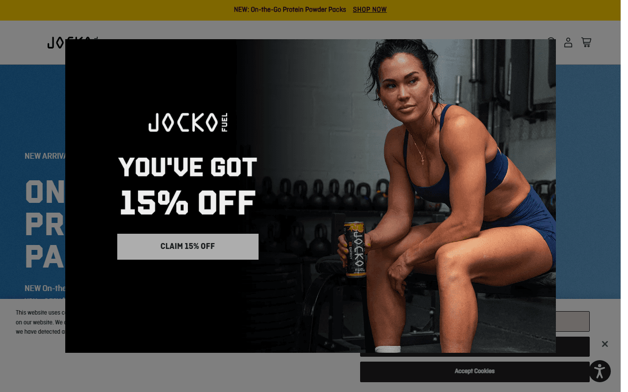Jocko Fuel sponsor landing page advertised on Jocko Podcast