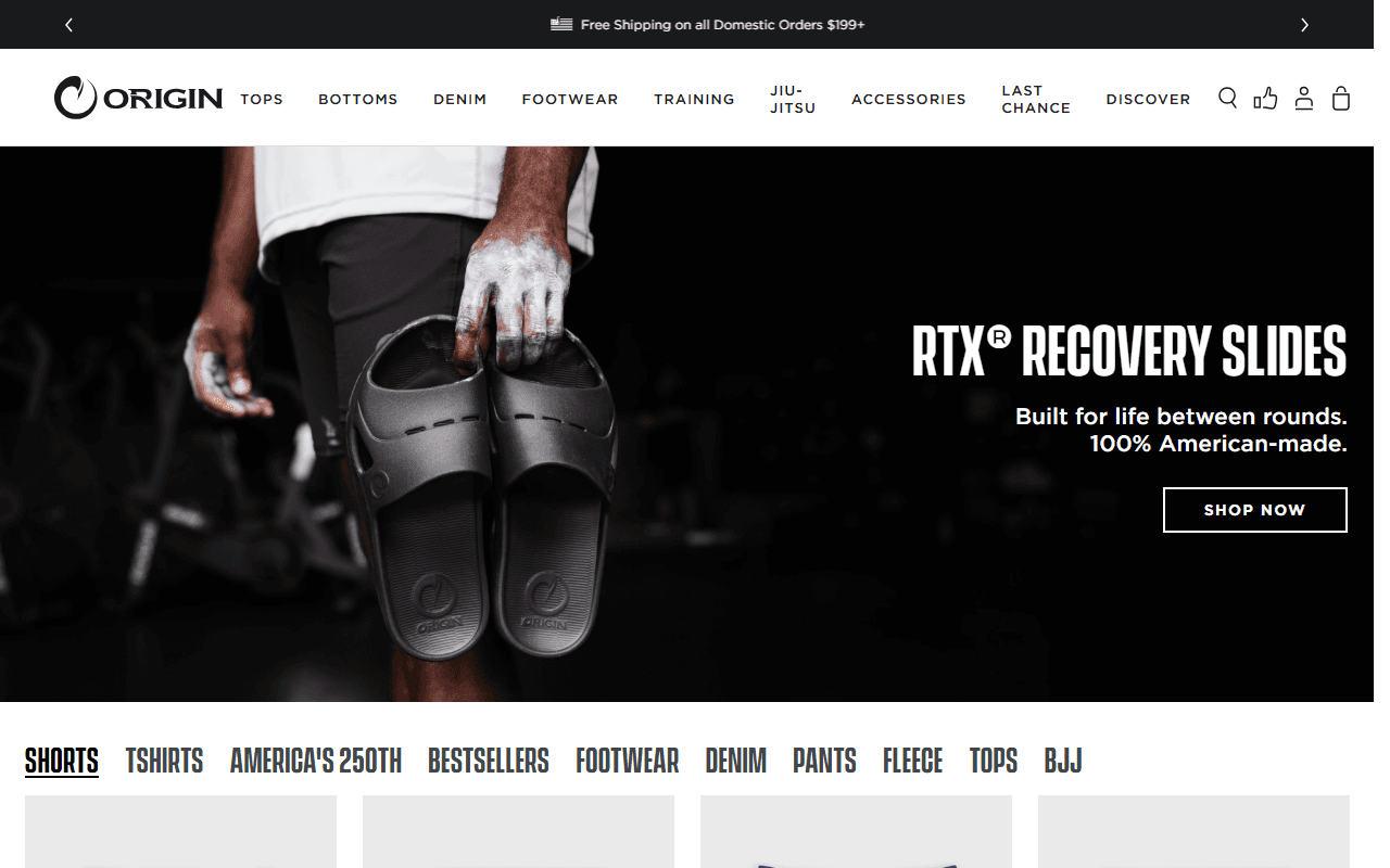 Origin USA sponsor landing page advertised on Jocko Podcast