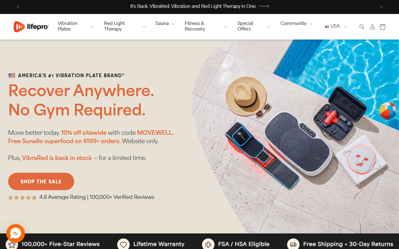 LifePro Fitness sponsor landing page advertised on The President's Daily Brief