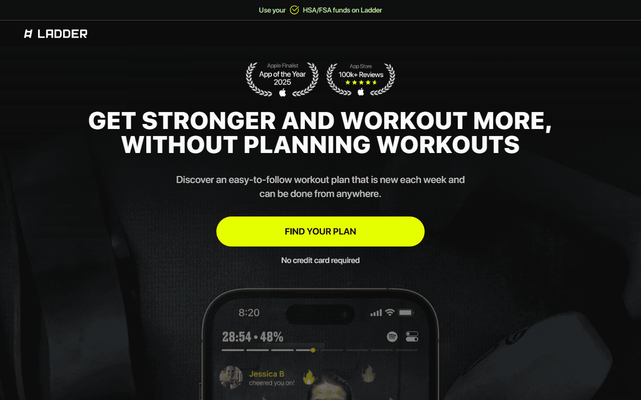 Ladder sponsor landing page advertised on The Blonde Files Podcast