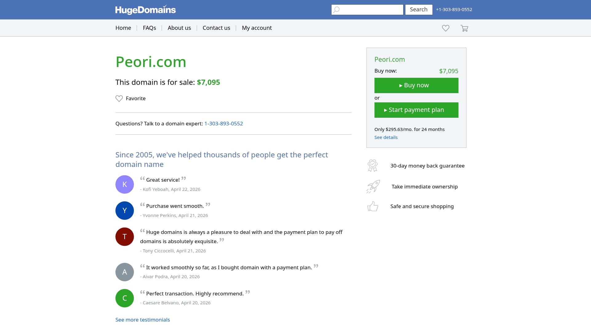 Peori sponsor landing page advertised on The Blonde Files Podcast