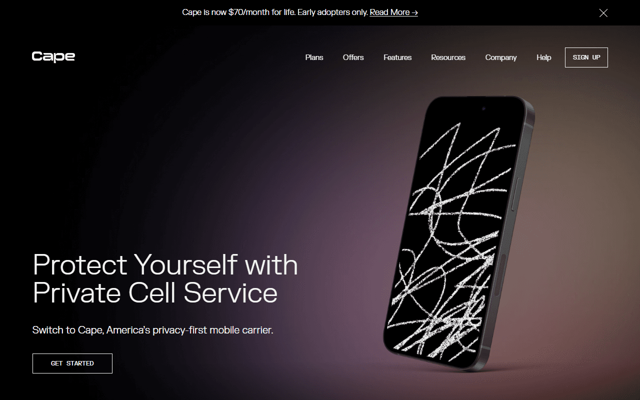 Cape sponsor landing page advertised on Unchained