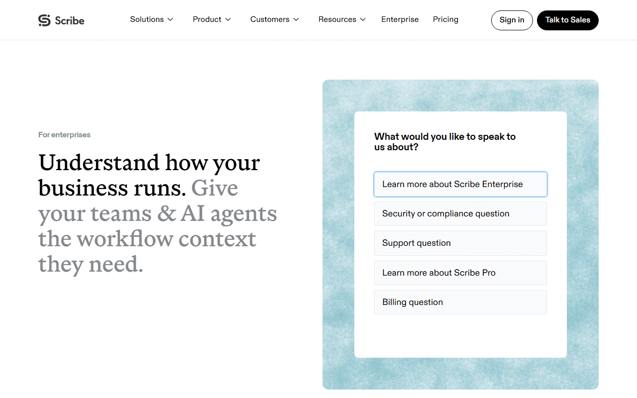 Scribe sponsor landing page advertised on Techmeme Ride Home