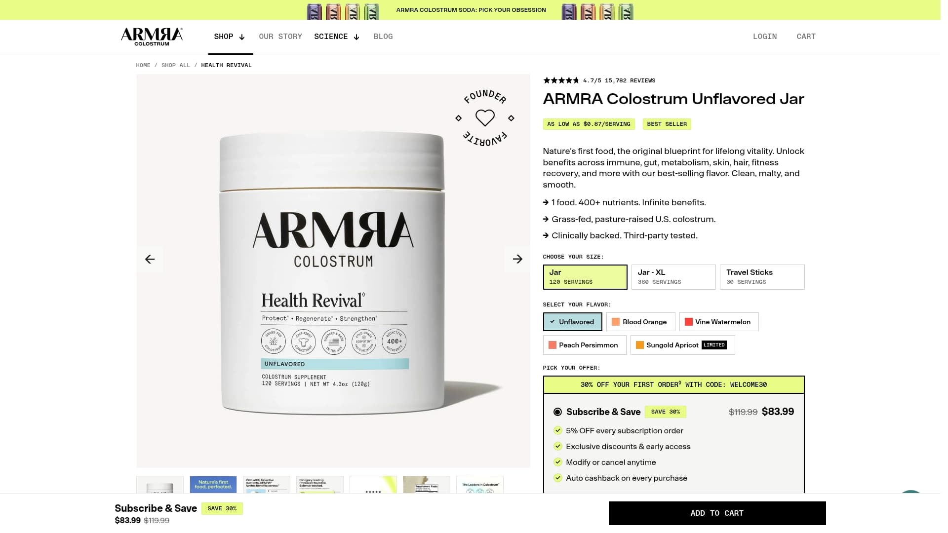 Armra sponsor landing page advertised on The Megyn Kelly Show
