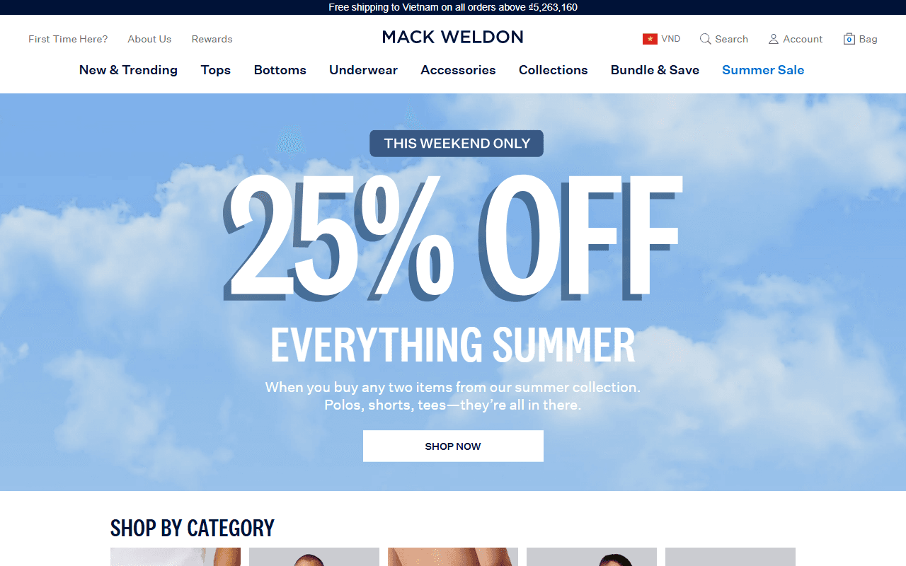 Mack Weldon sponsor landing page advertised on The Matt Walsh Show