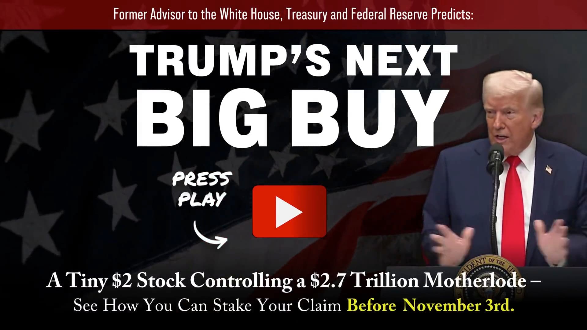 Rickards Strategic Intelligence sponsor landing page advertised on Bannon`s War Room