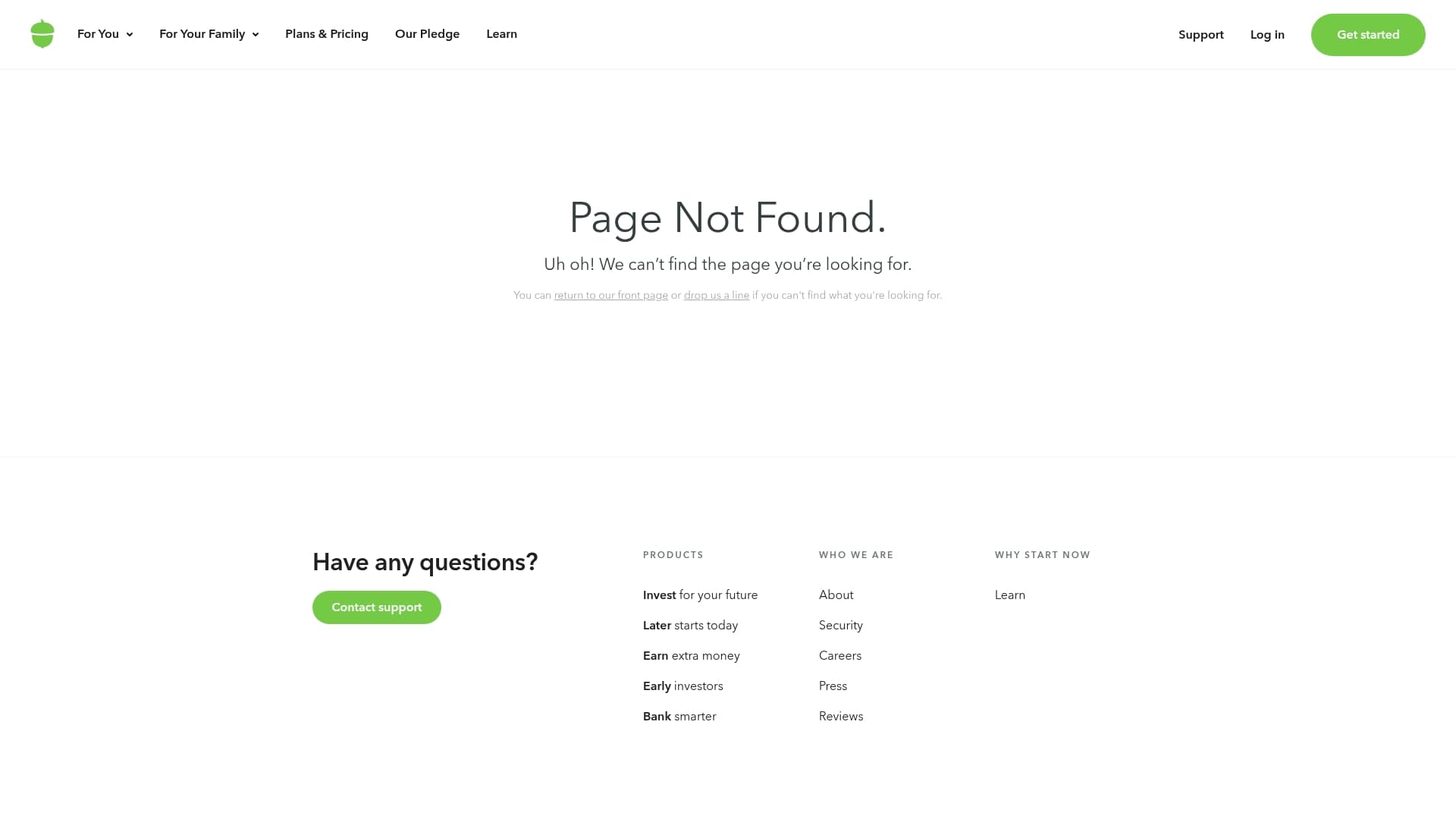 Acorns sponsor landing page advertised on The Ben Shapiro Show