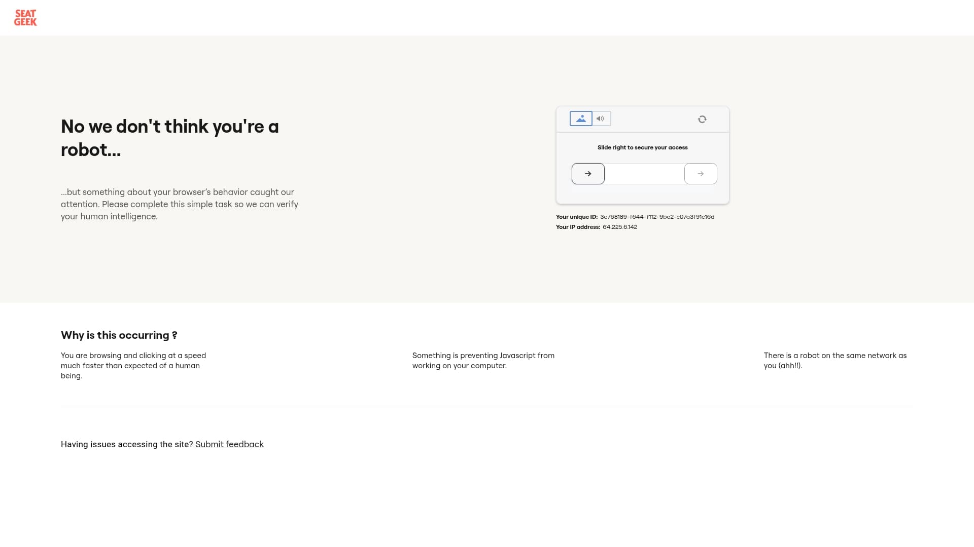 SeatGeek sponsor landing page advertised on Insight with Chris Van Vliet