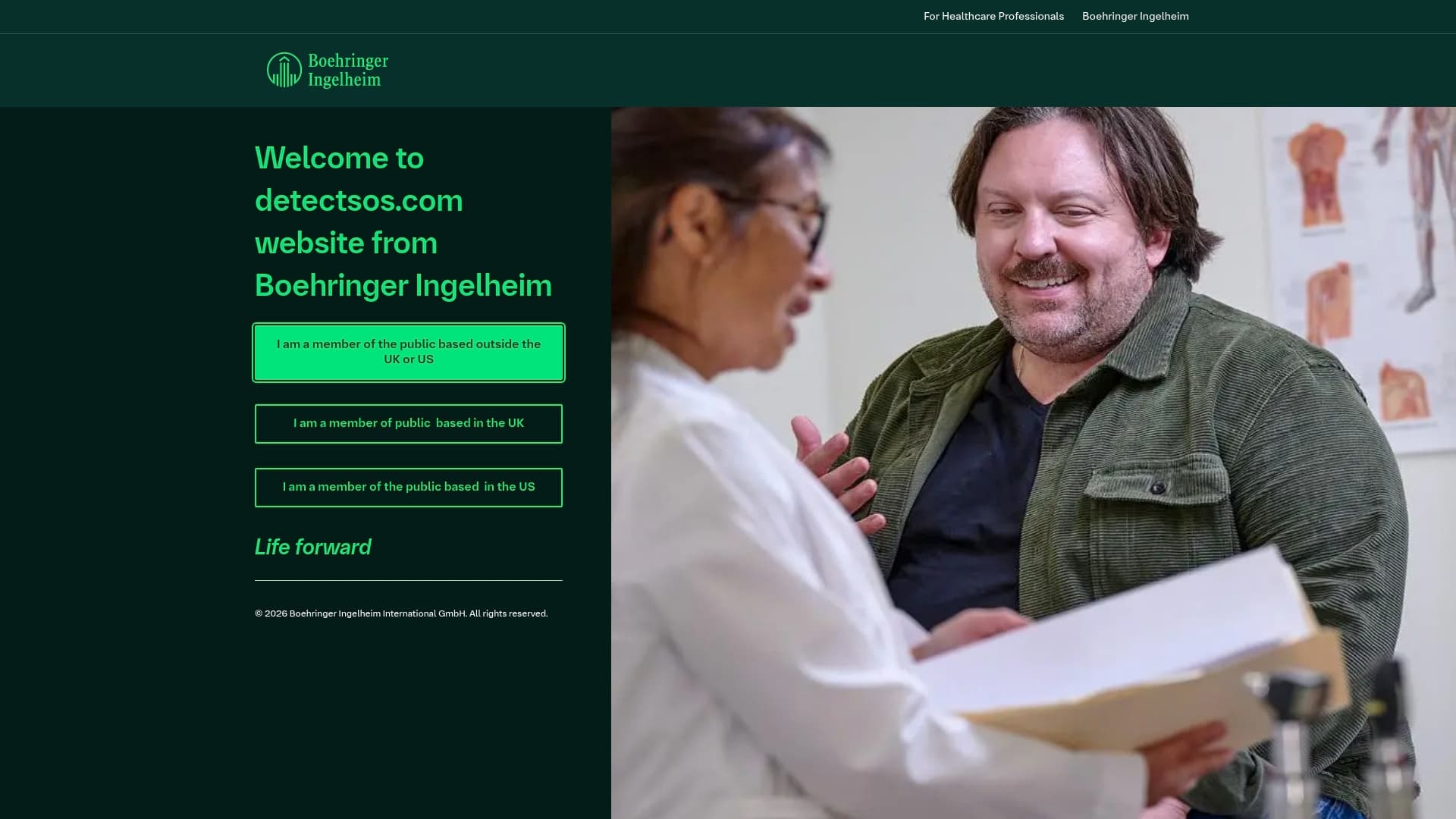 Behringer Ingelheim Pharmaceutical Inc. sponsor landing page advertised on Erazno y La Chokolata El Podcast