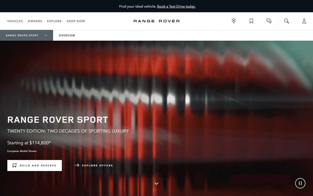 Range Rover Sport sponsor landing page advertised on Freakonomics Radio