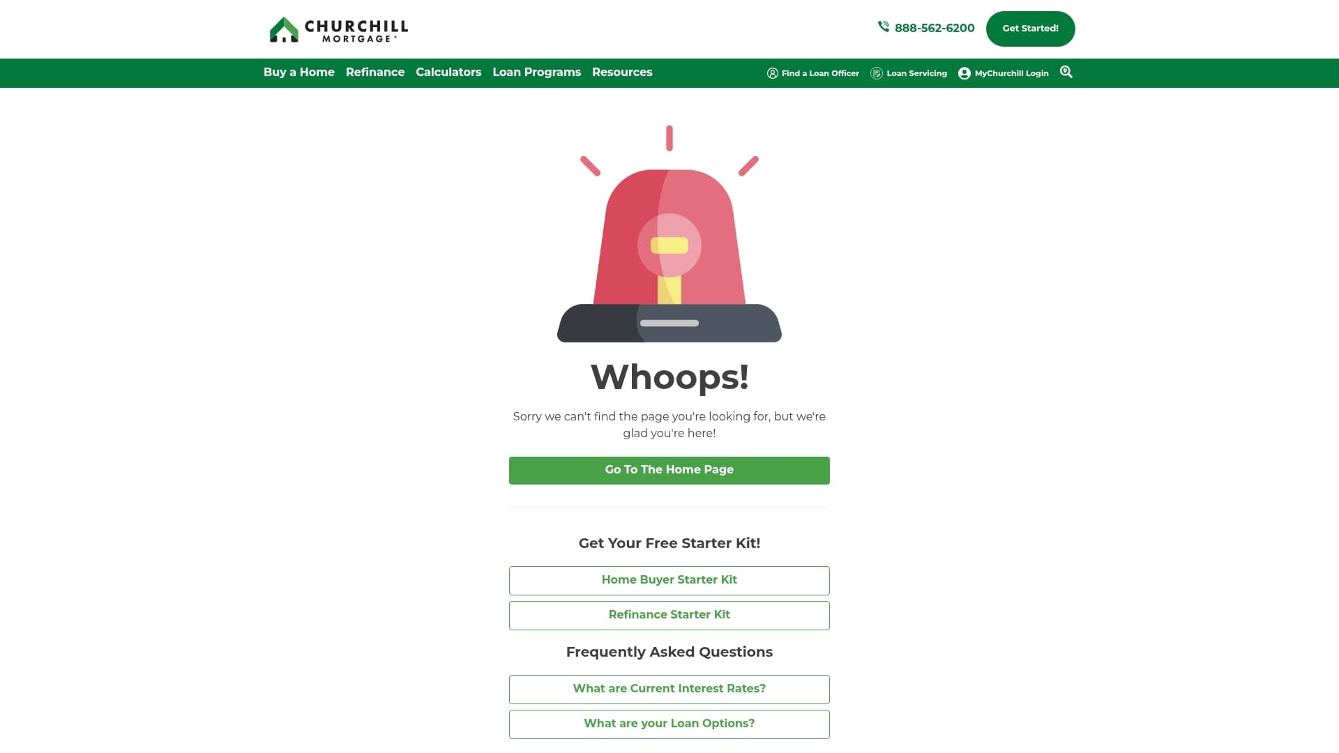 Churchill Mortgage sponsor landing page advertised on The Ramsey Show Highlights