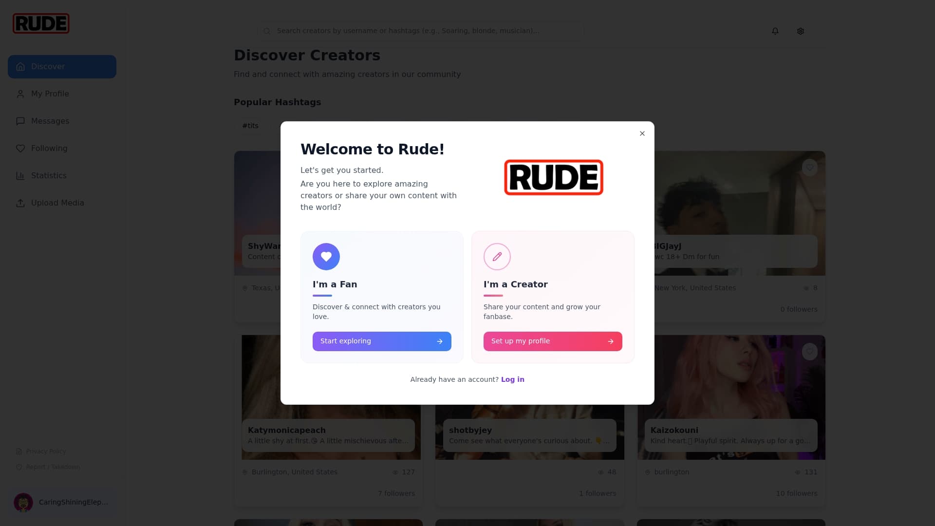 Rude sponsor landing page advertised on The Sports Junkies