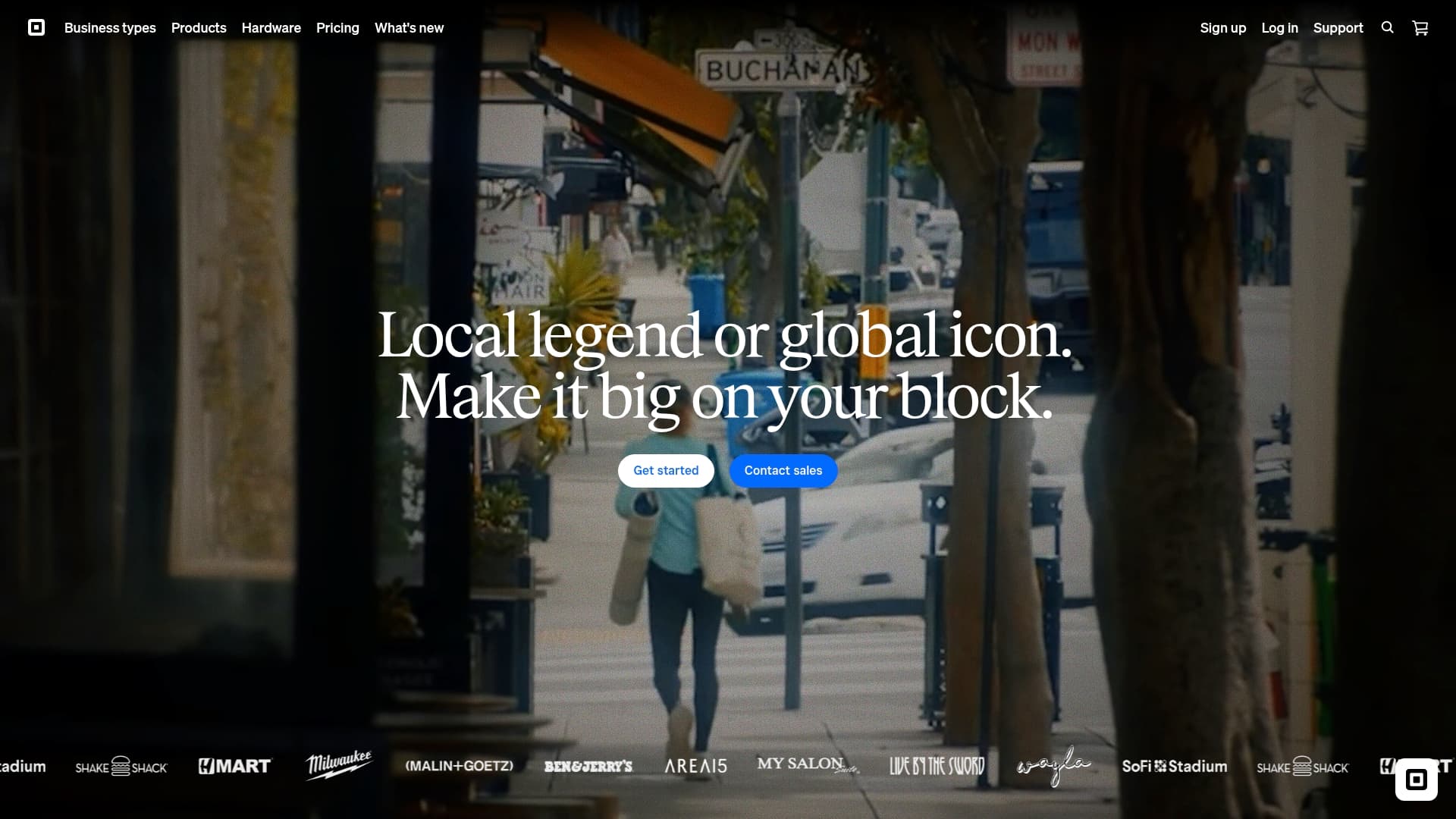 Square sponsor landing page advertised on True Crime with Kendall Rae