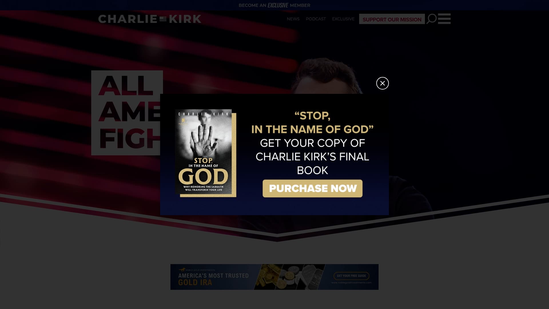 PreBorn! sponsor landing page advertised on The Charlie Kirk Show