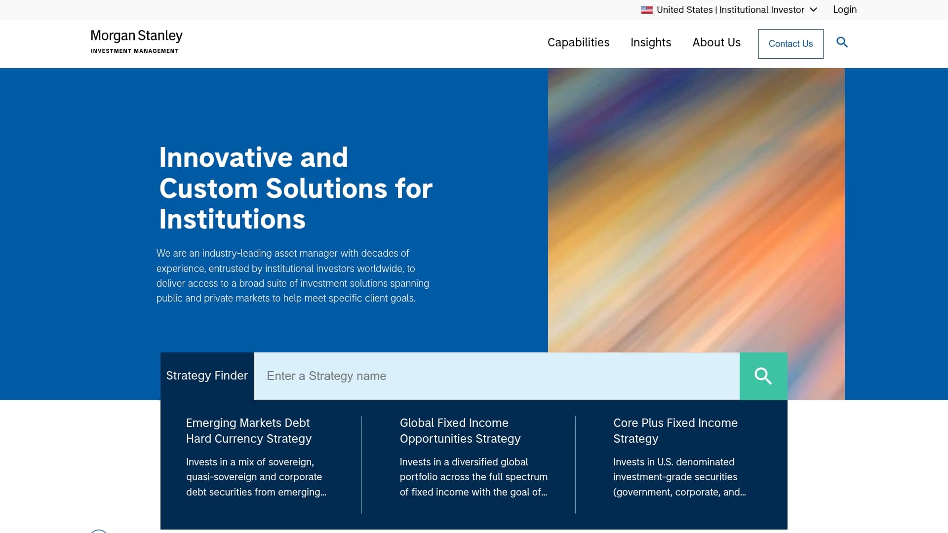 Morgan Stanley Investment Management sponsor landing page advertised on Capital Allocators – Inside the Institutional Investment Industry