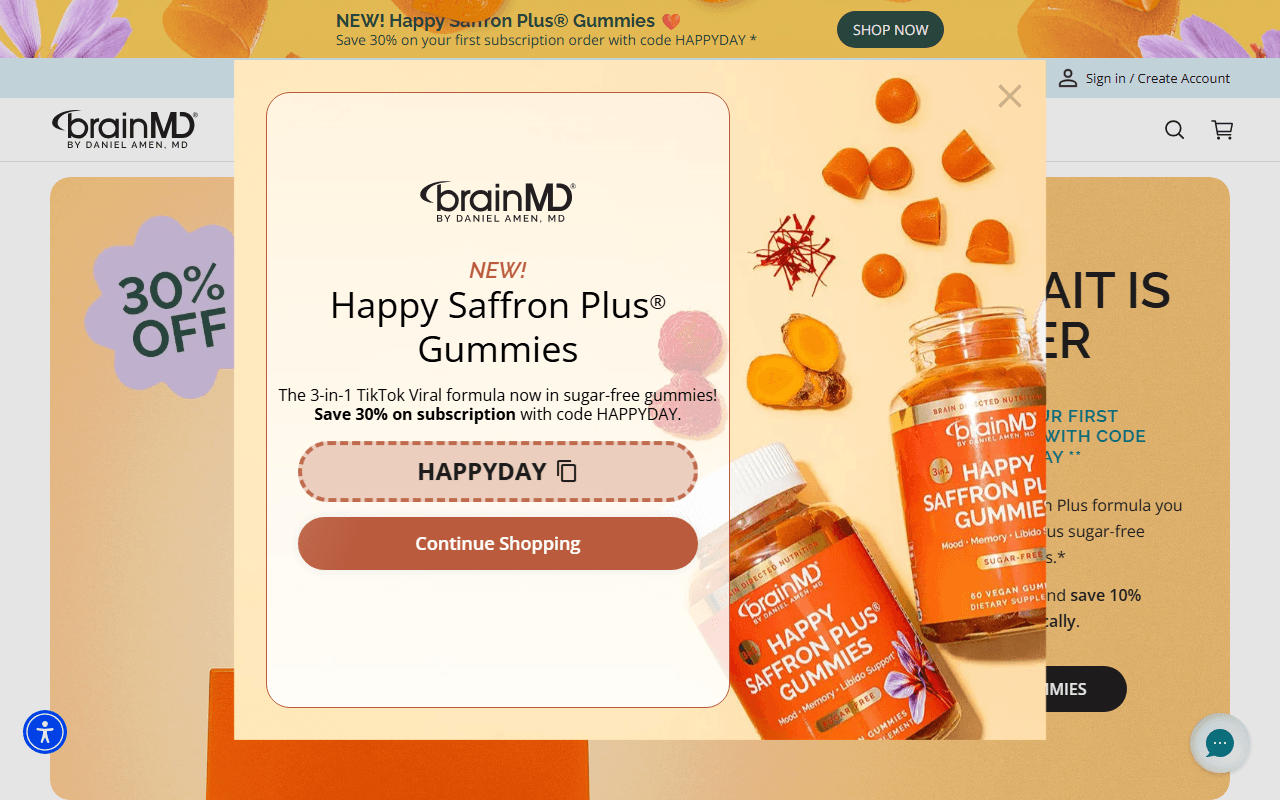 BrainMD sponsor landing page advertised on The Brain Warrior's Way Podcast