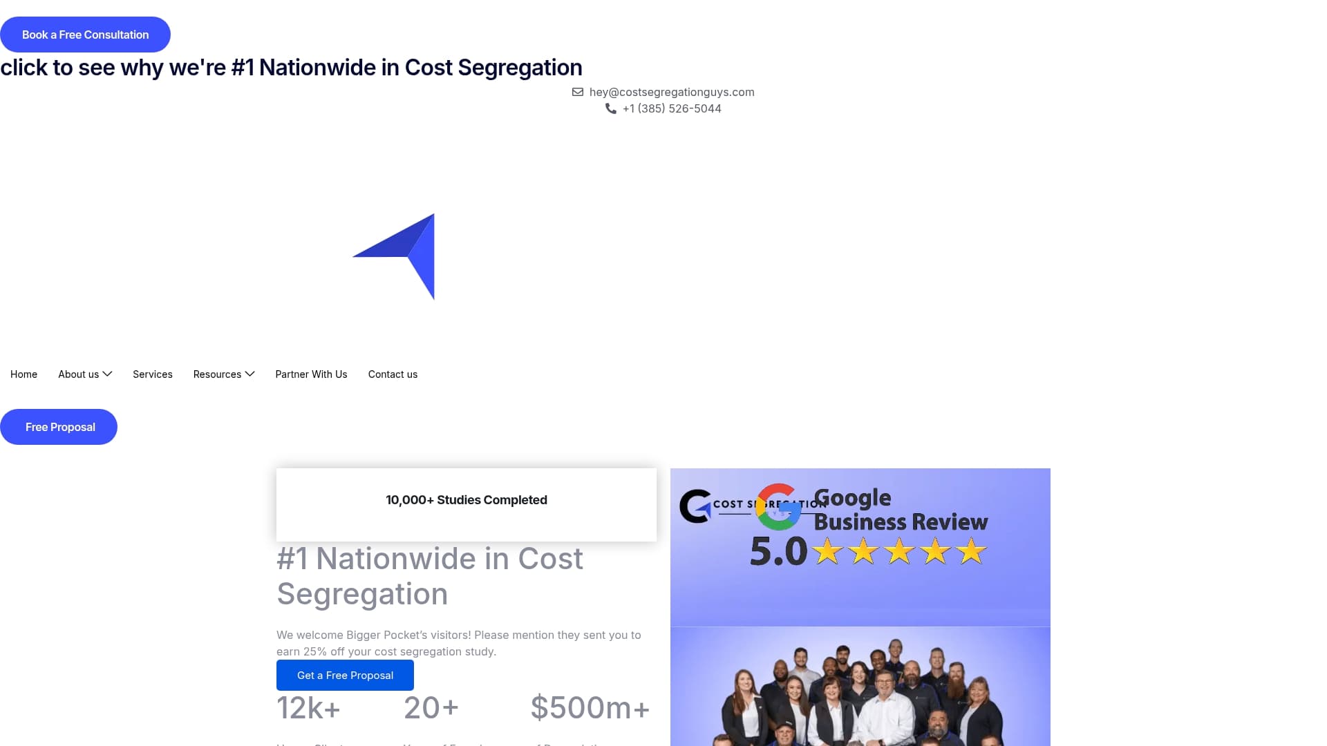 Cost Segregation Guys sponsor landing page advertised on BiggerPockets Real Estate Podcast