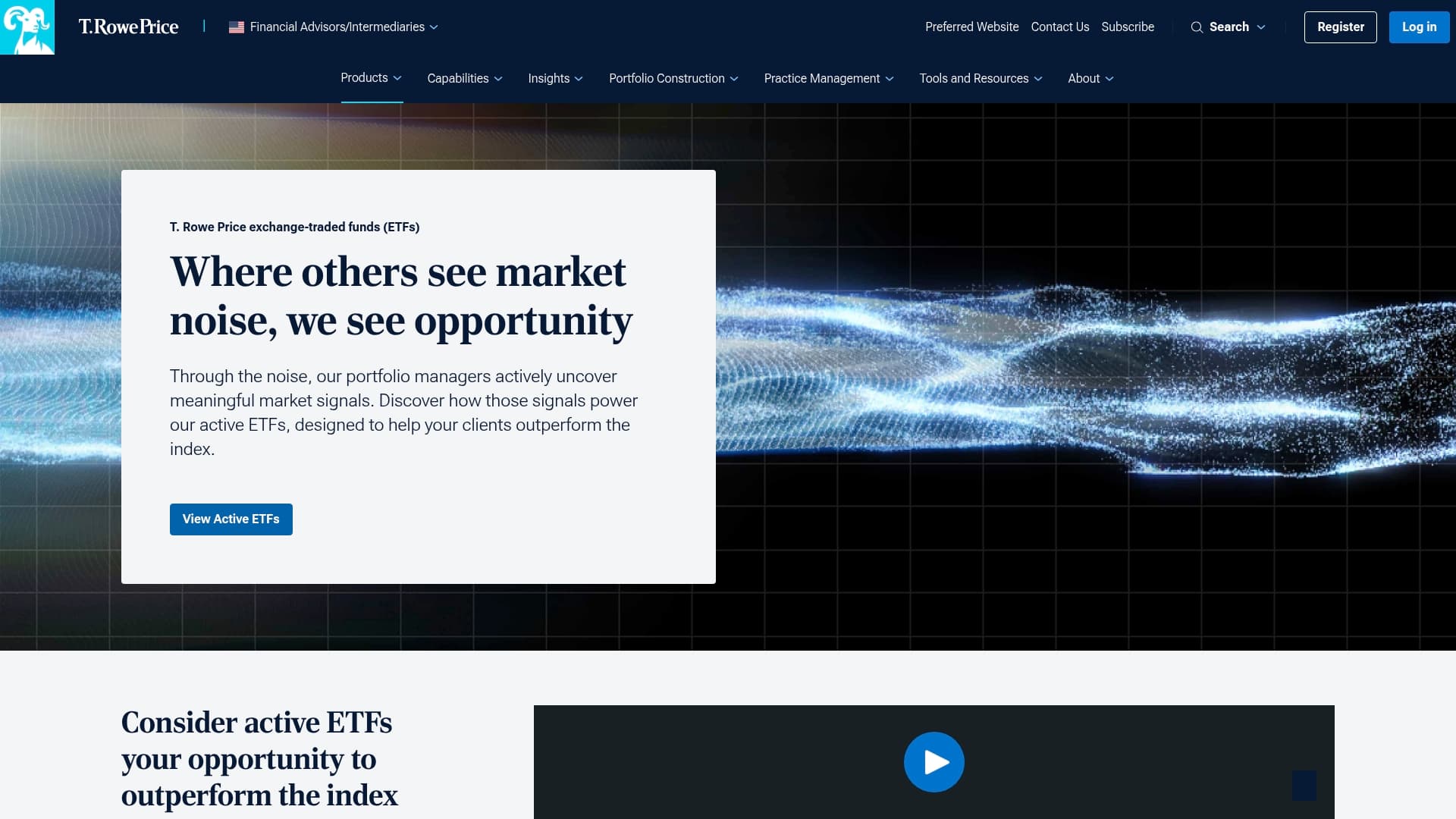 T. Rowe Price sponsor landing page advertised on Jill on Money with Jill Schlesinger
