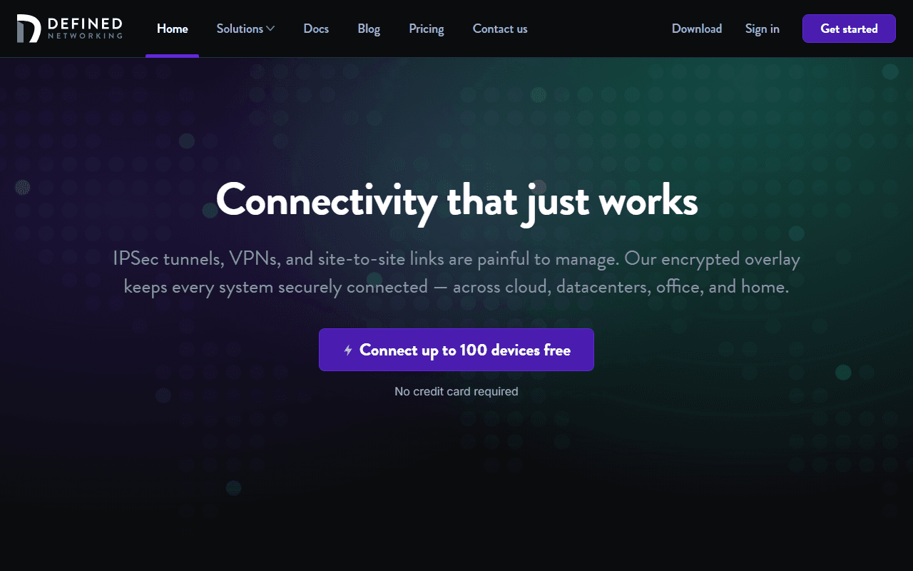 Defined Networking sponsor landing page advertised on LINUX Unplugged