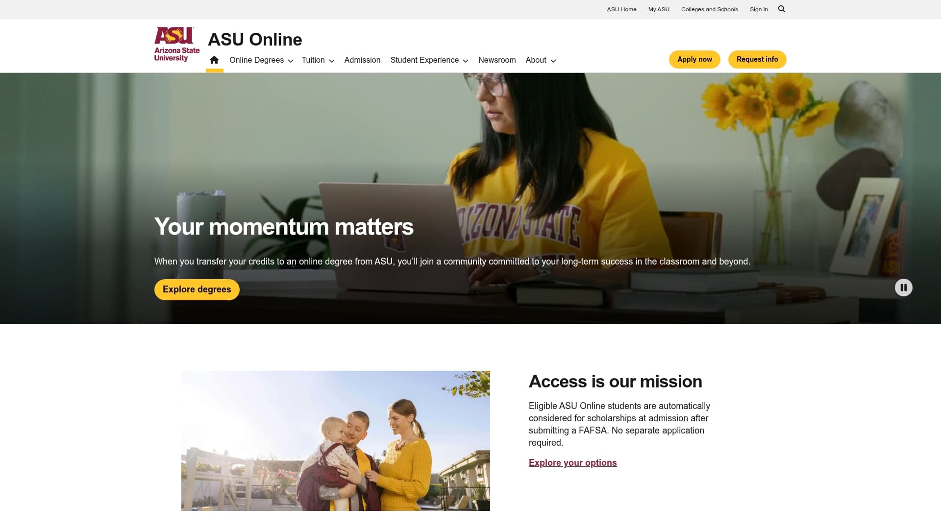 Arizona State University sponsor landing page advertised on RedHanded