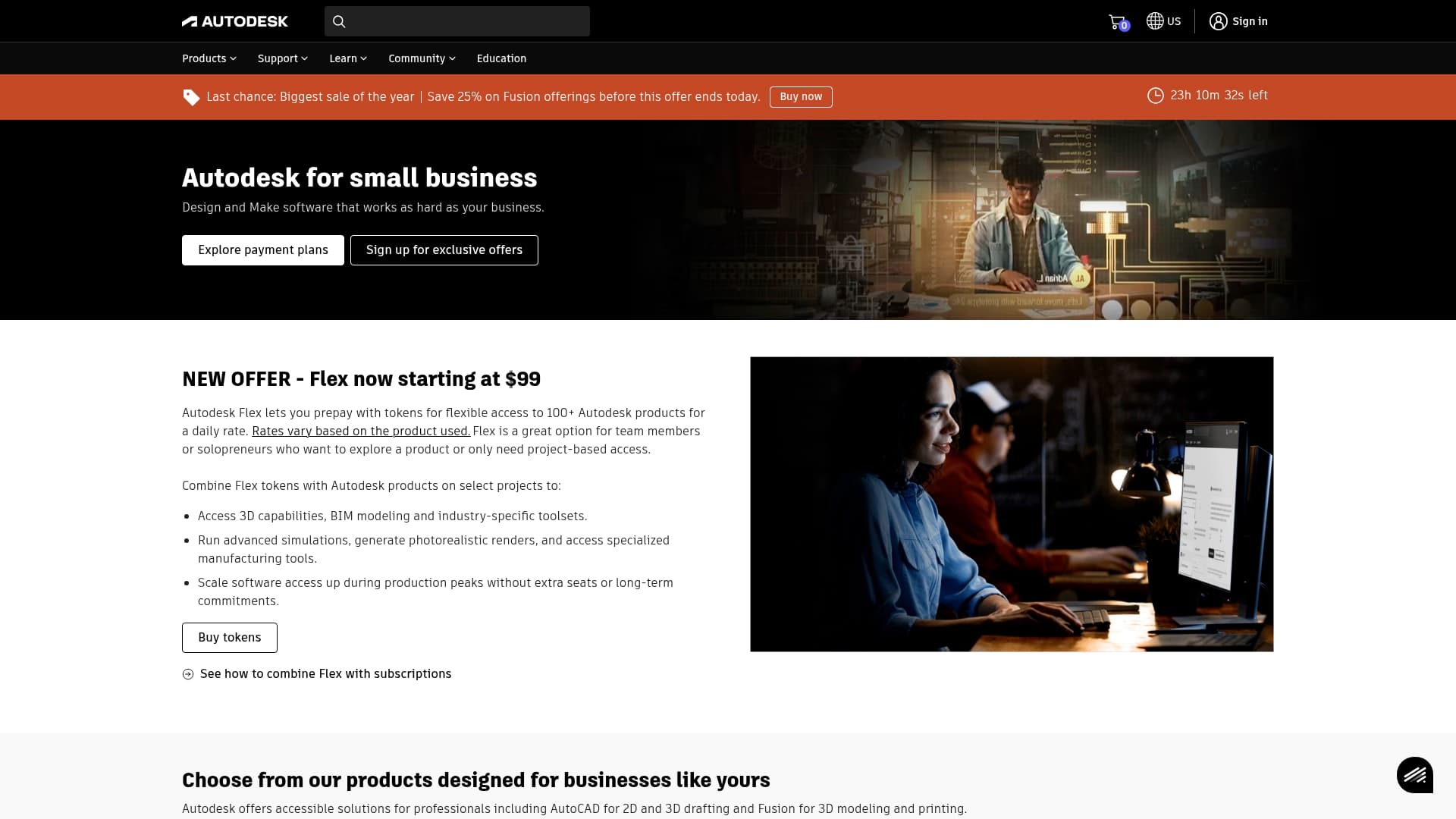 Autodesk sponsor landing page advertised on RedHanded
