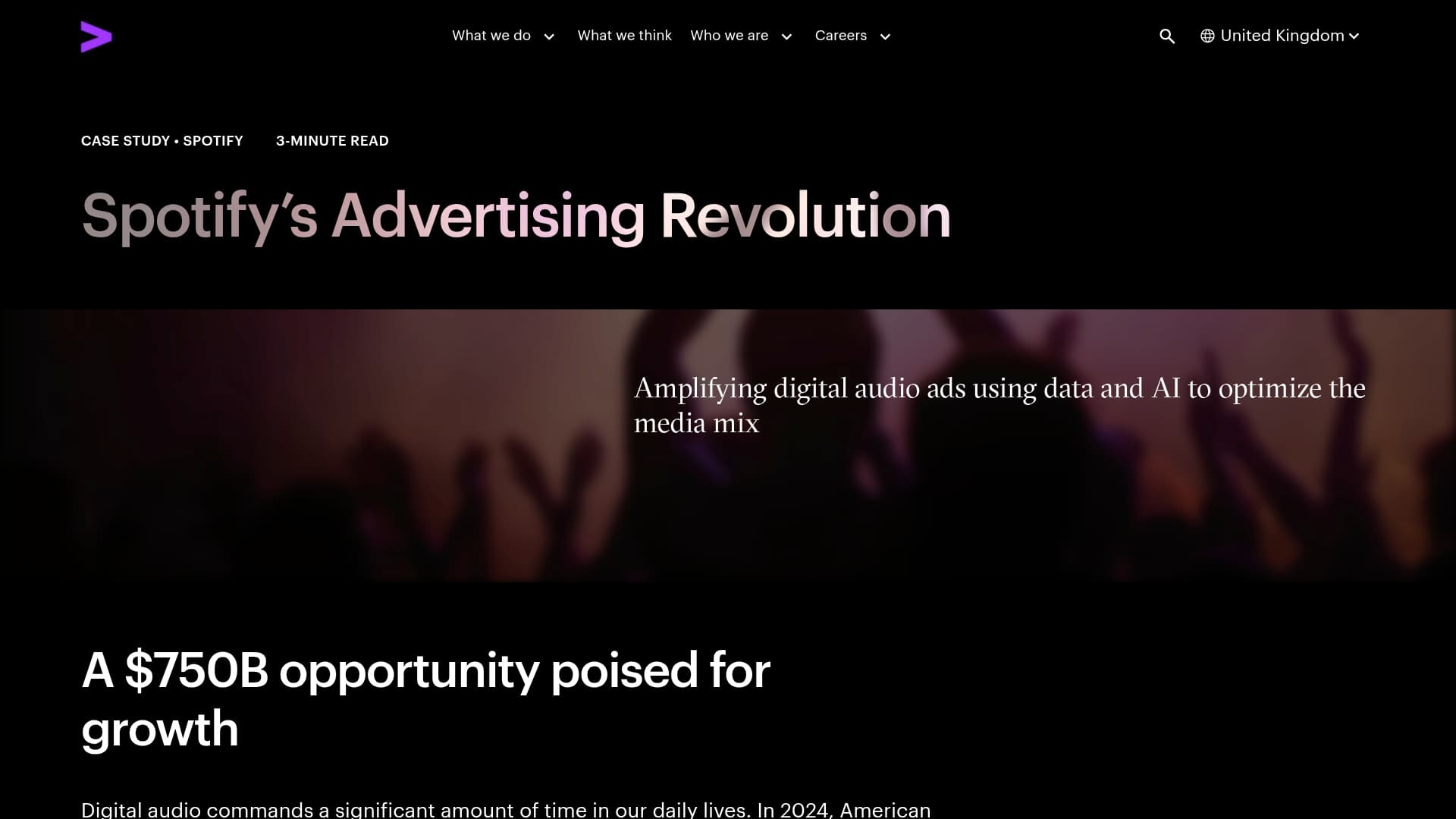 Accenture sponsor landing page advertised on The Rest Is Money