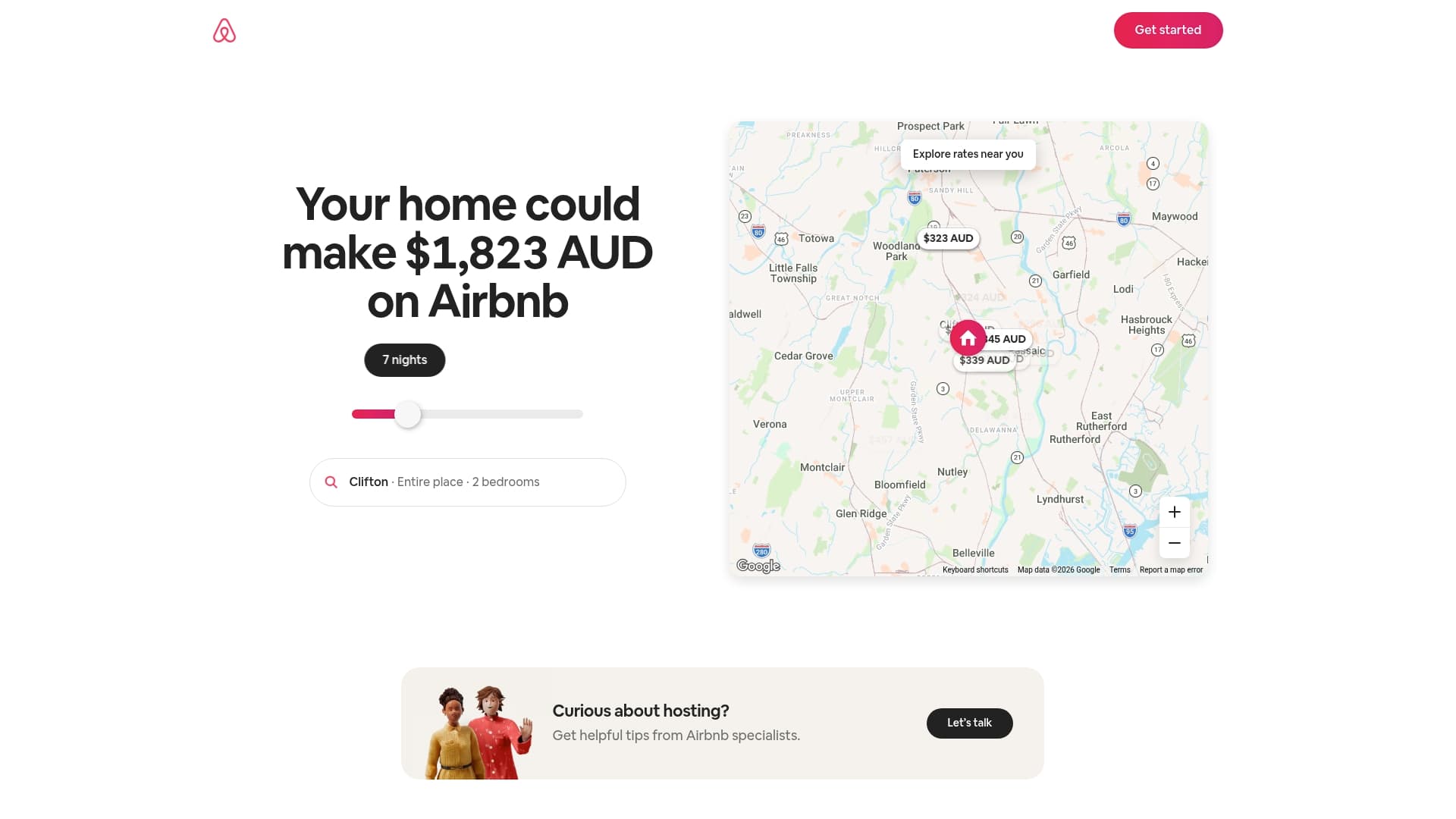 Airbnb sponsor landing page advertised on We Don't Have Time For This