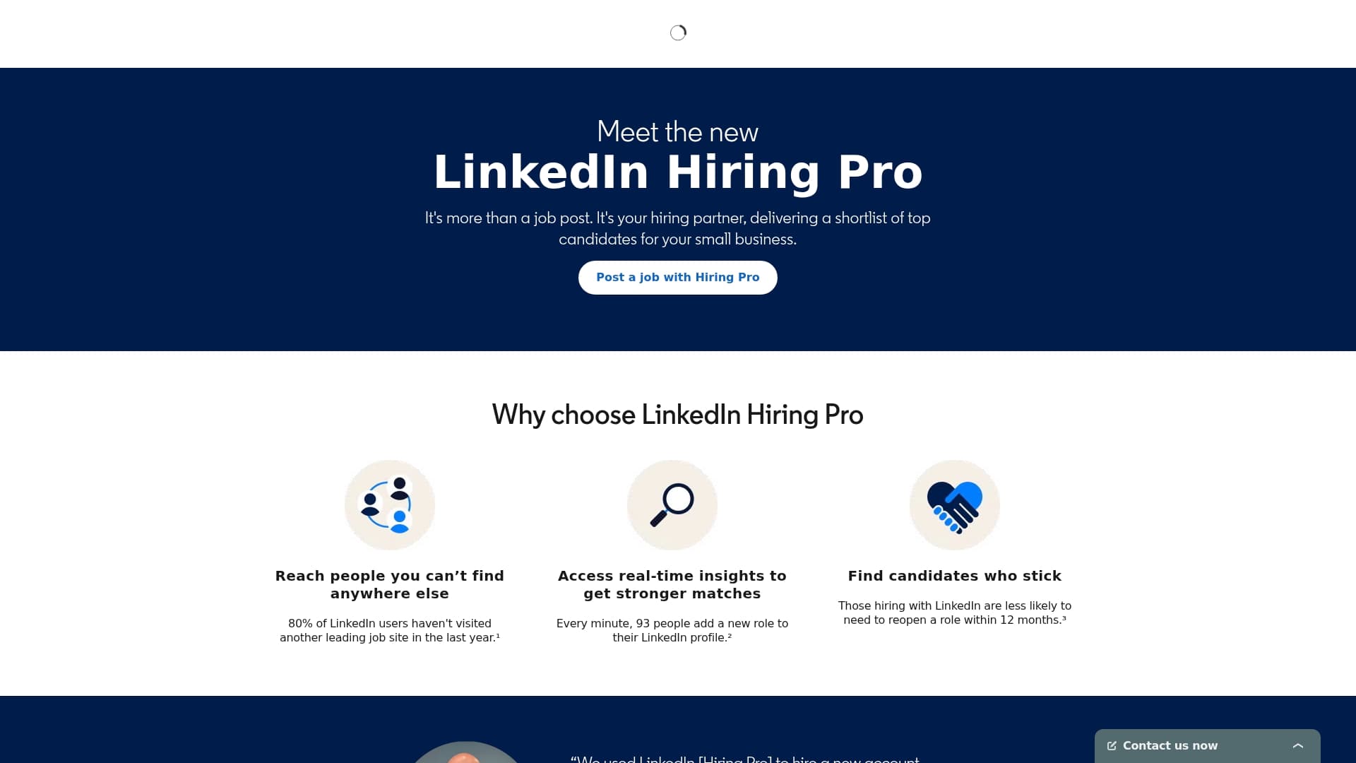 LinkedIn sponsor landing page advertised on The LRB Podcast
