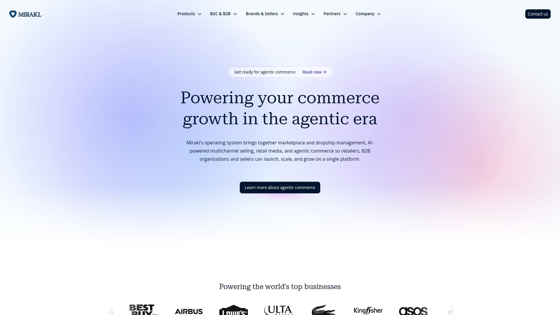 Mirakl sponsor landing page advertised on Omni Talk Retail