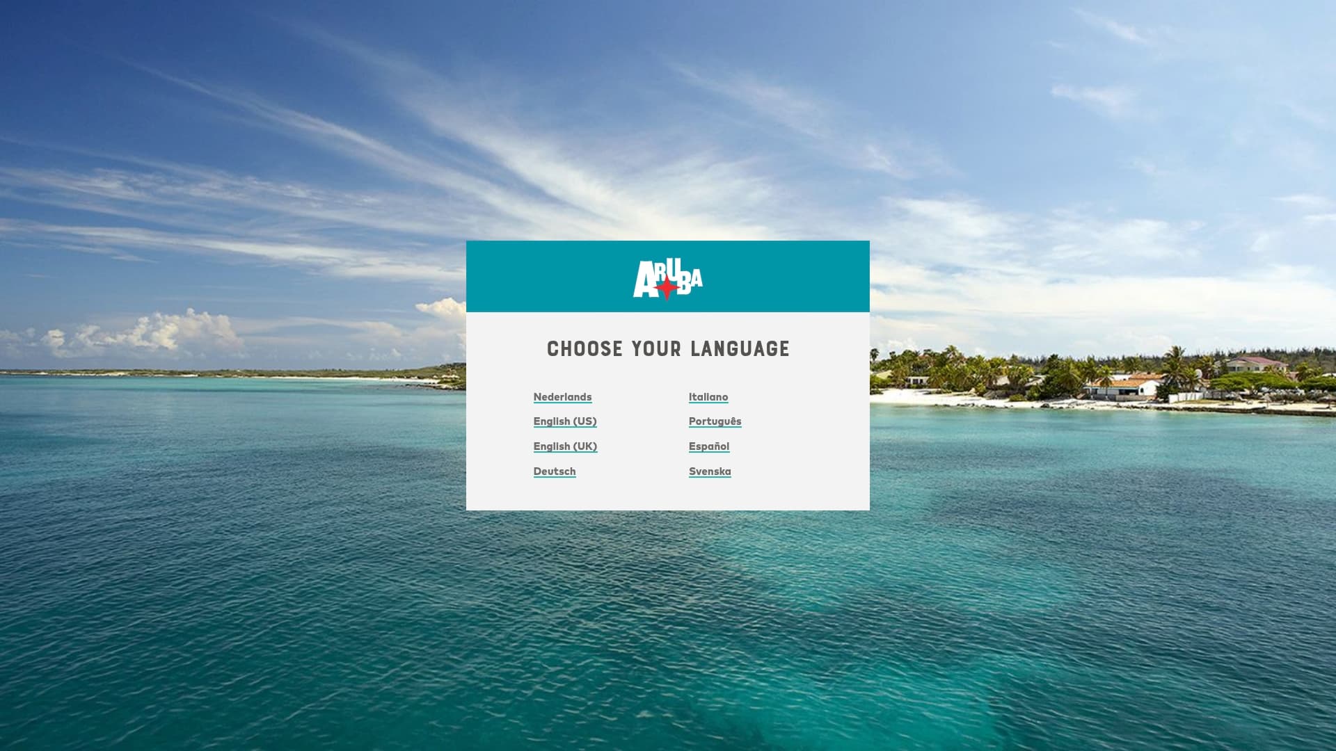 Aruba Tourism sponsor landing page advertised on Where Everybody Knows Your Name with Ted Danson and Woody Harrelson (sometimes)
