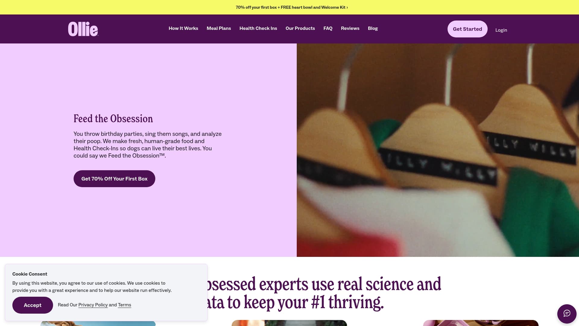 Ollie sponsor landing page advertised on The Daily