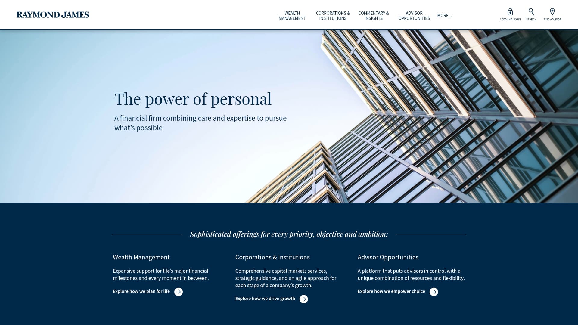 Raymond James sponsor landing page advertised on Planet Money