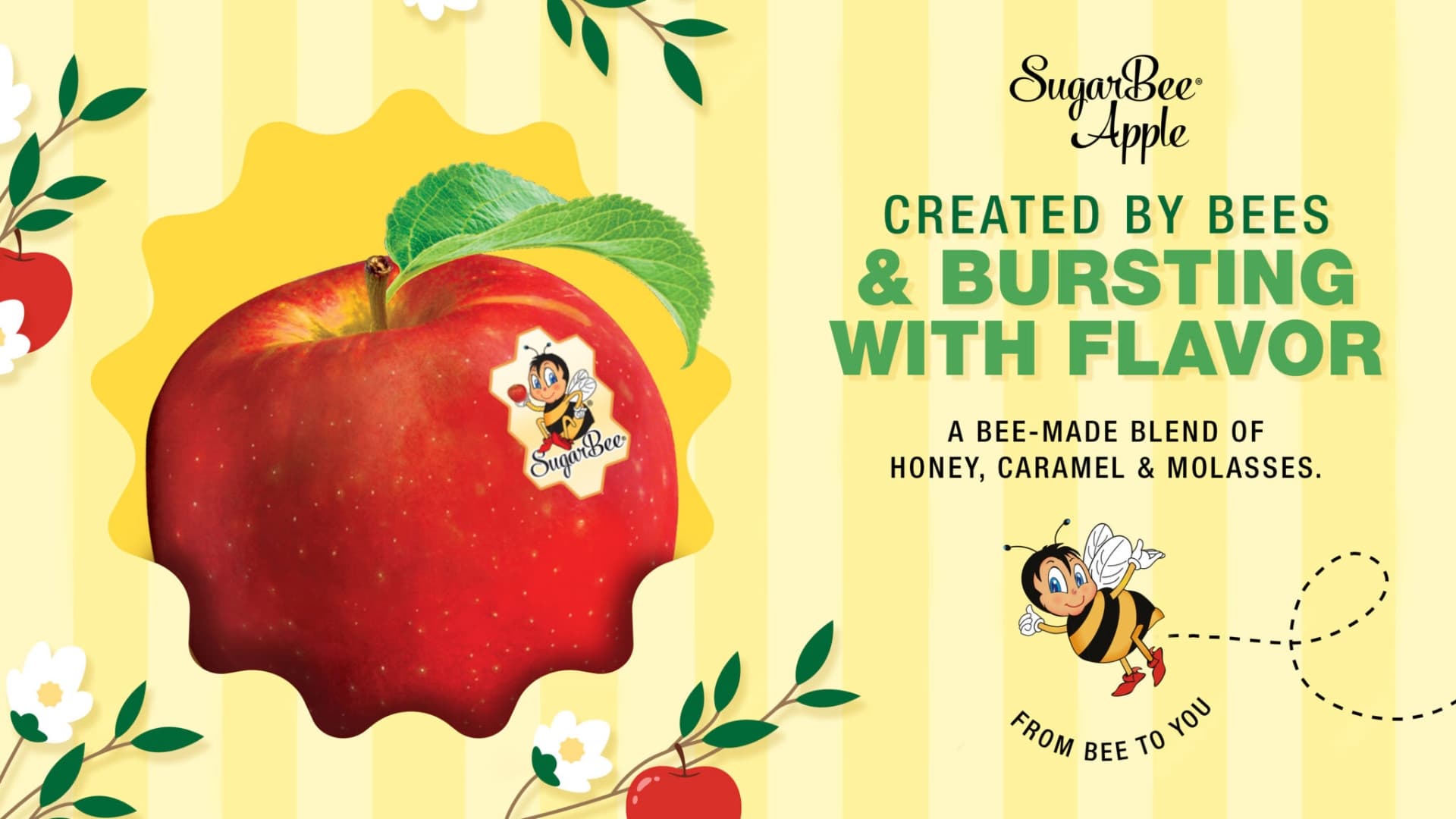 Sugar Bee Apples sponsor landing page advertised on The Bonfire with Big Jay Oakerson and Robert Kelly
