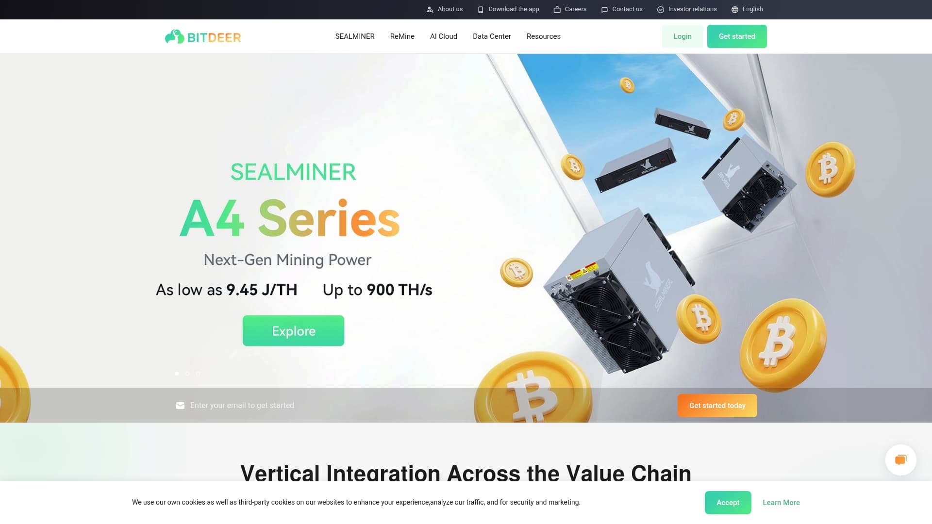 Bitdeer sponsor landing page advertised on Coin Stories with Natalie Brunell