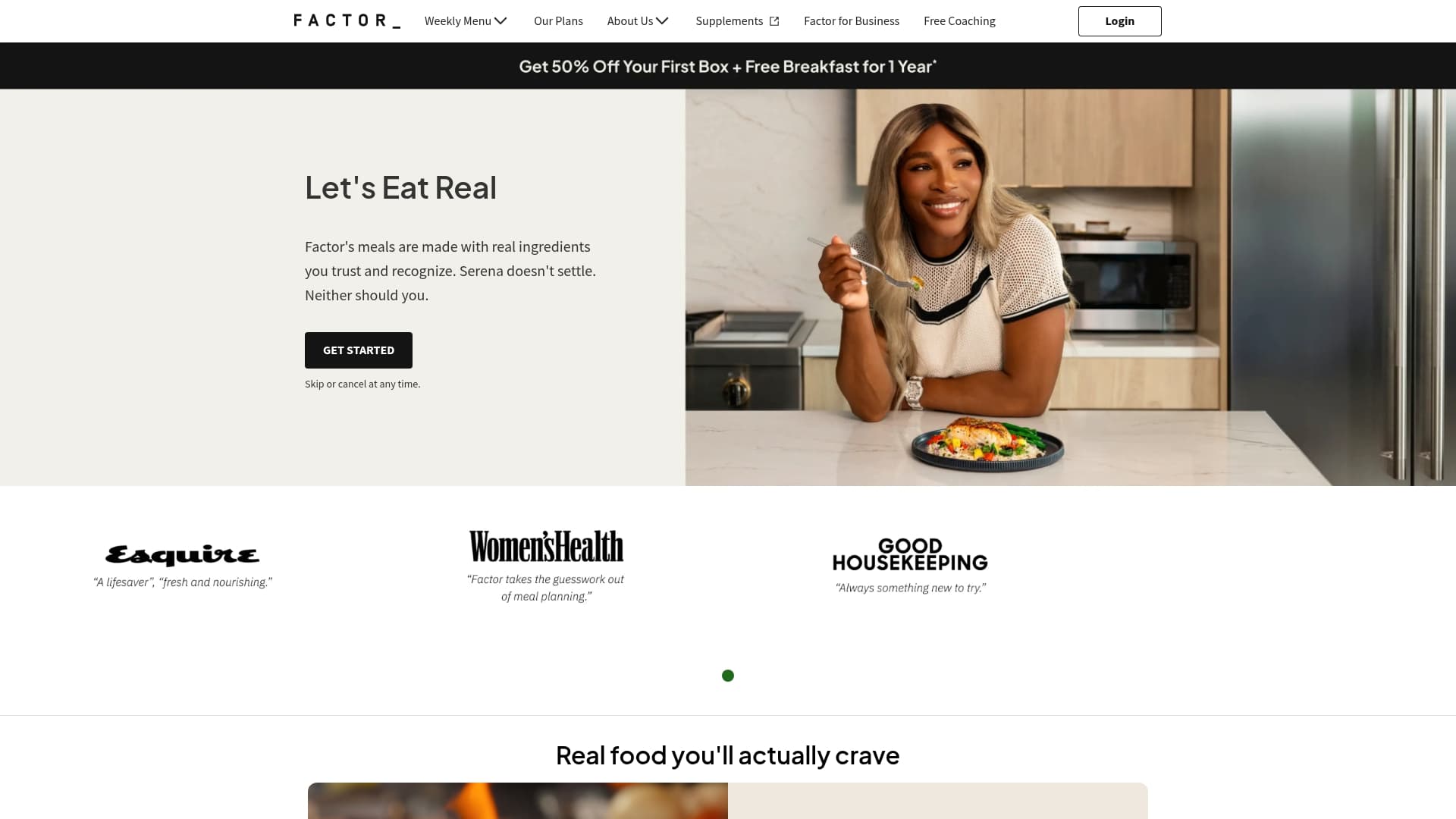 Factor sponsor landing page advertised on Yesterday in Sports