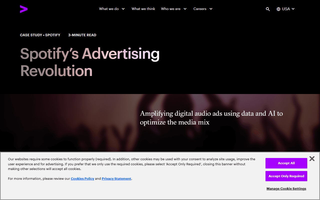 Accenture sponsor landing page advertised on Morning Brew Daily