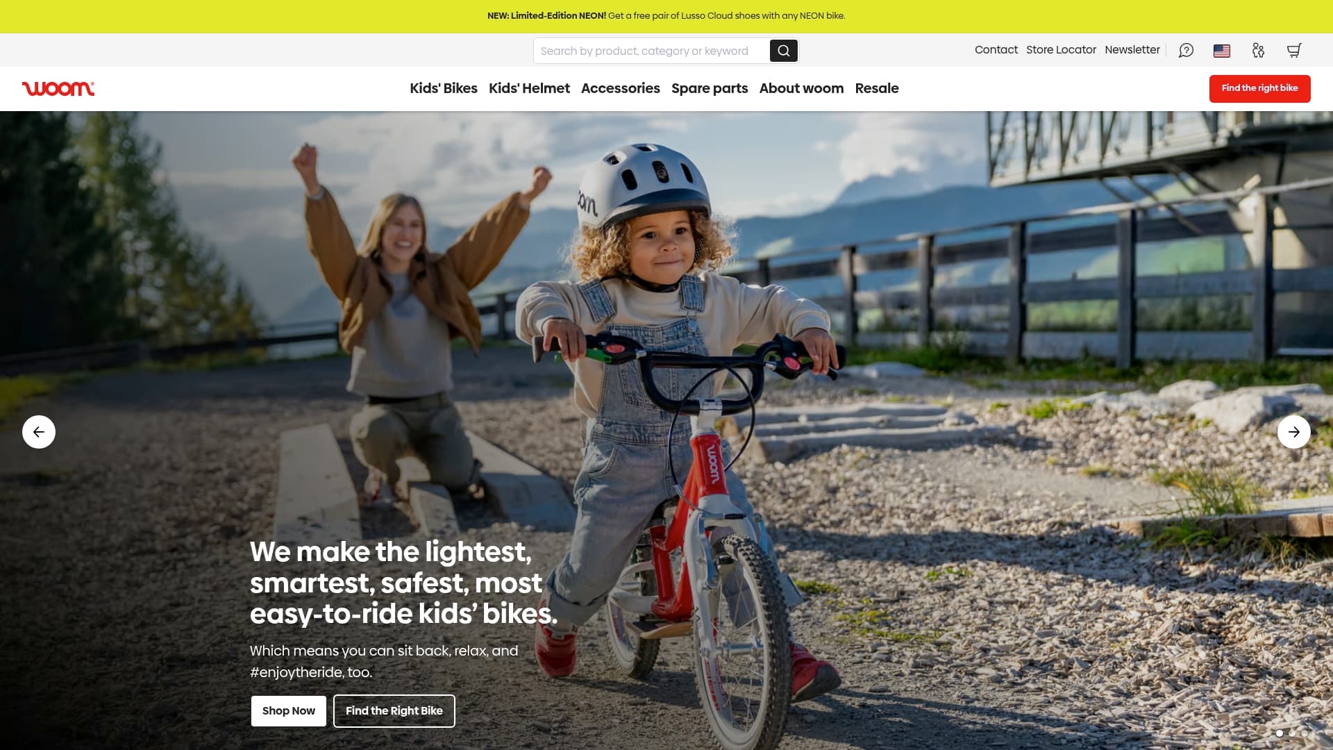 Woom sponsor landing page advertised on The 1000 Hours Outside Podcast