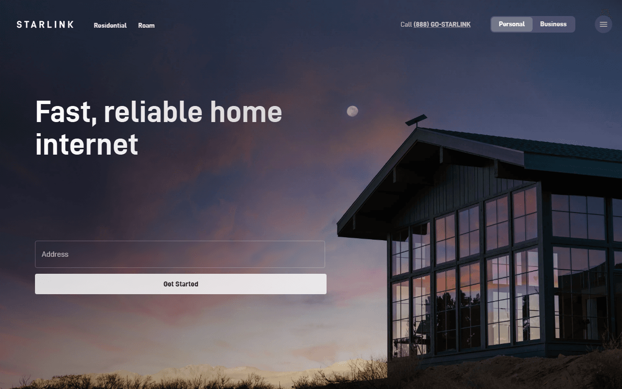 Starlink sponsor landing page advertised on The Dale Jr. Download