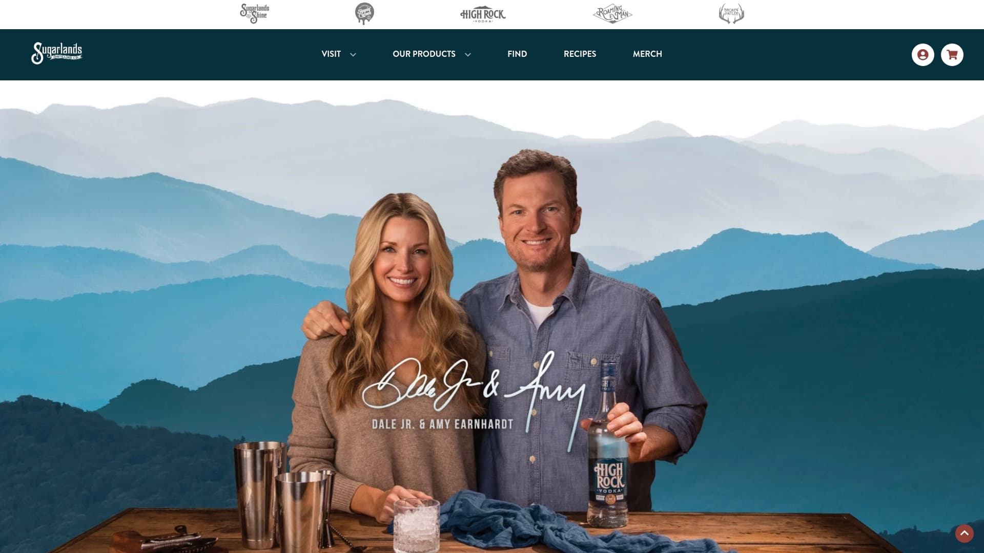 High Rock Vodka sponsor landing page advertised on The Dale Jr. Download