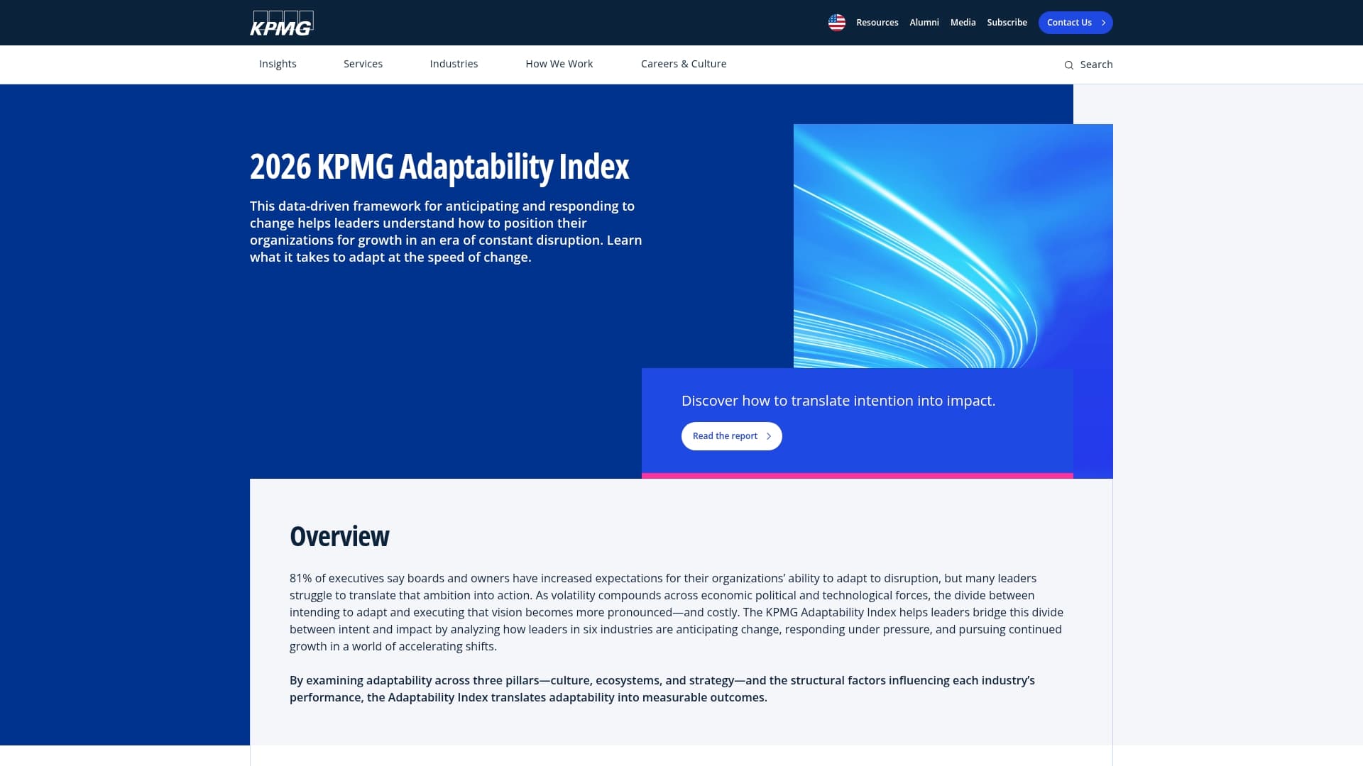 KPMG sponsor landing page advertised on The Prof G Pod with Scott Galloway